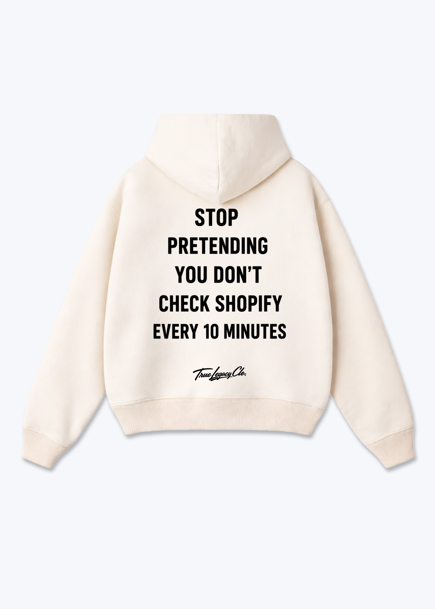 CHECK SHOPIFY EVERY 10 MINUTES - Oversized Hoodie - Beige Back (Designed)