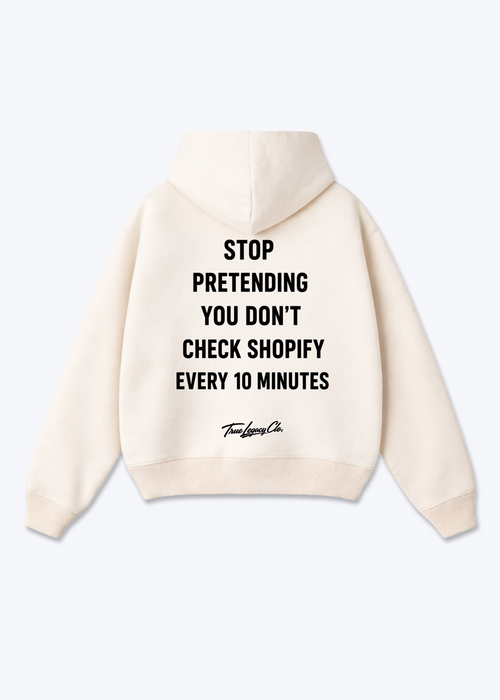CHECK SHOPIFY EVERY 10 MINUTES - Oversized Hoodie - Beige Back (Designed)