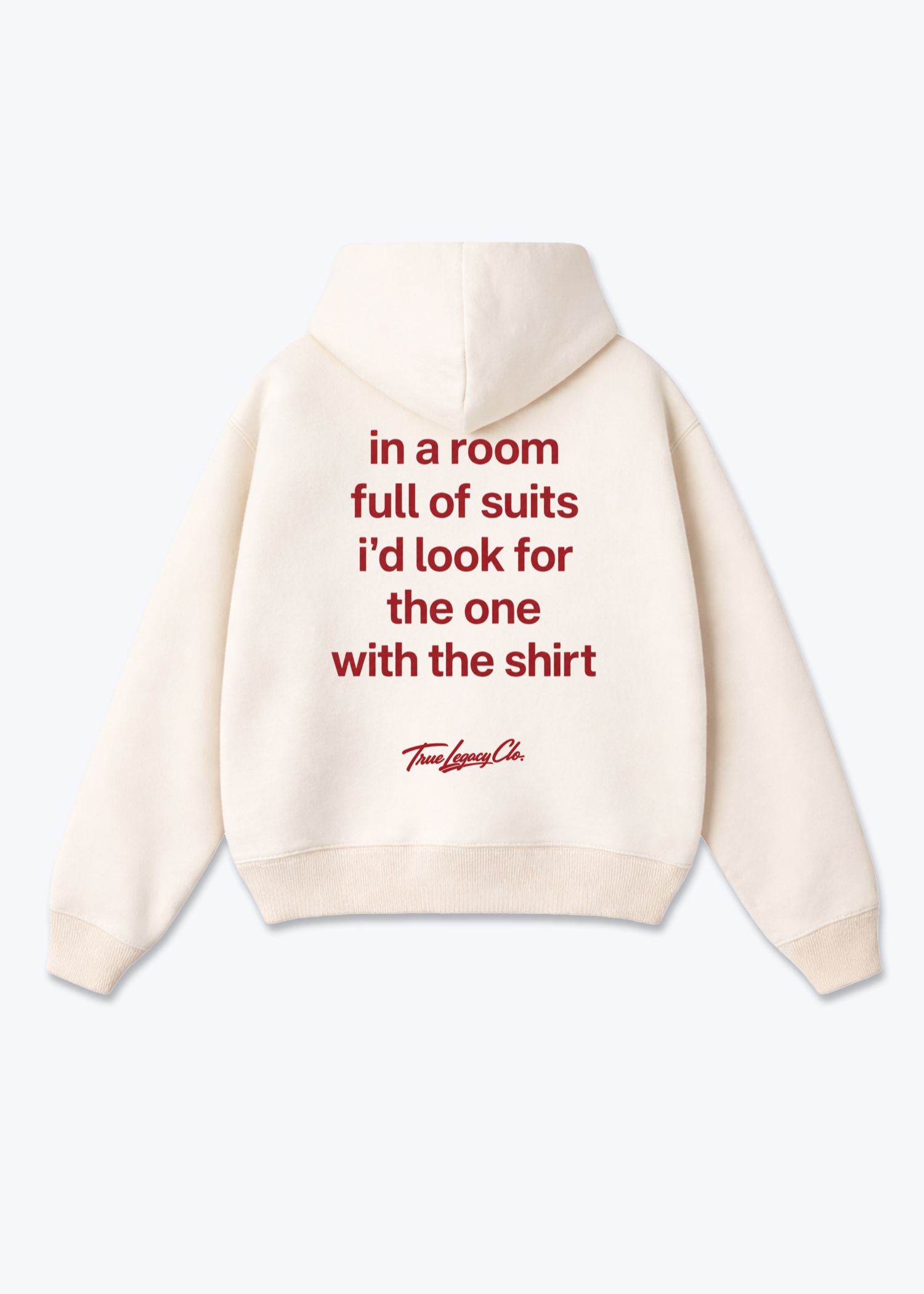 ONE WITH THE SHIRT - Oversized Hoodie - Beige Back (Designed)