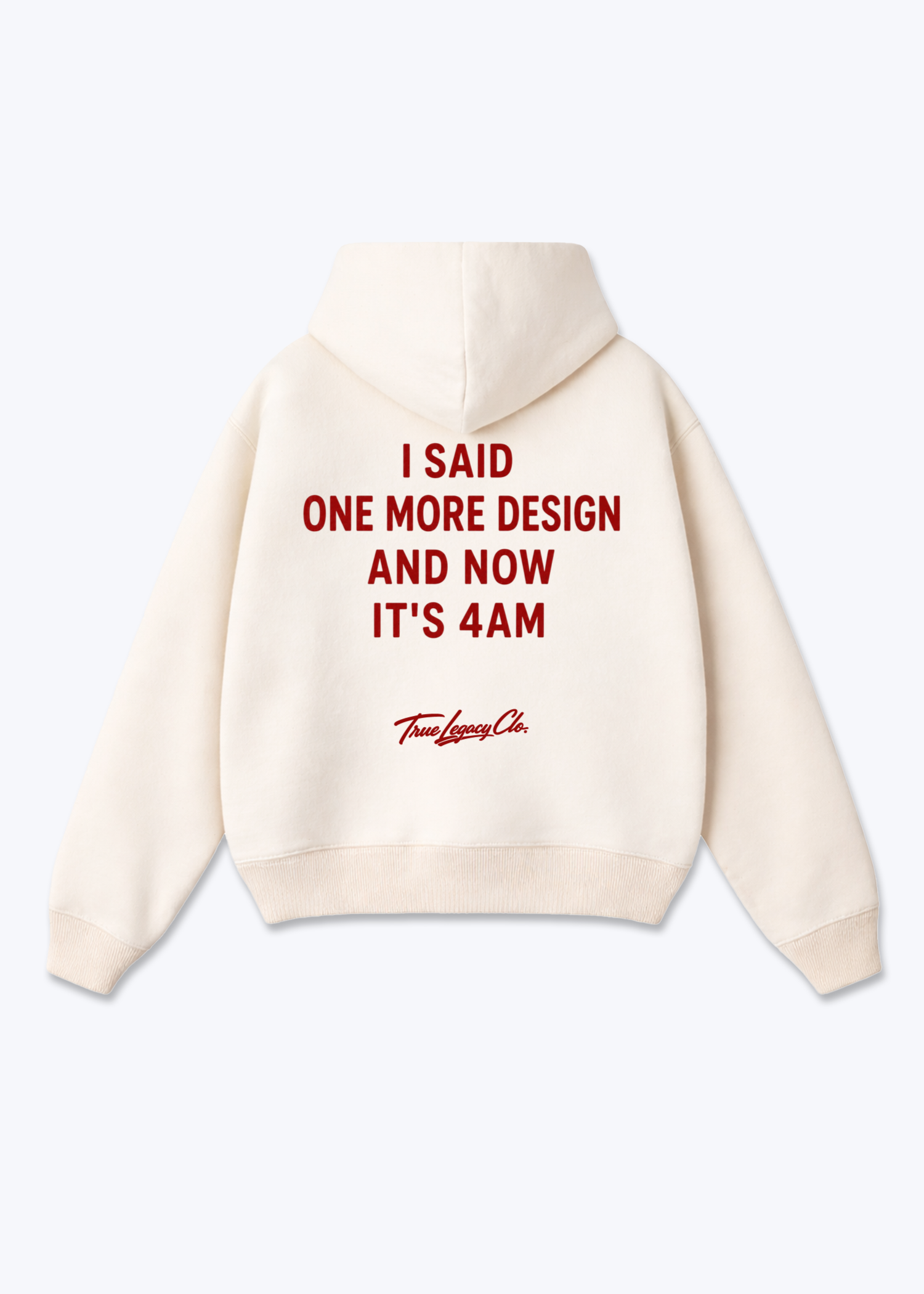 ONE MORE DESIGN - Oversized Hoodie - Beige Back (Designed)