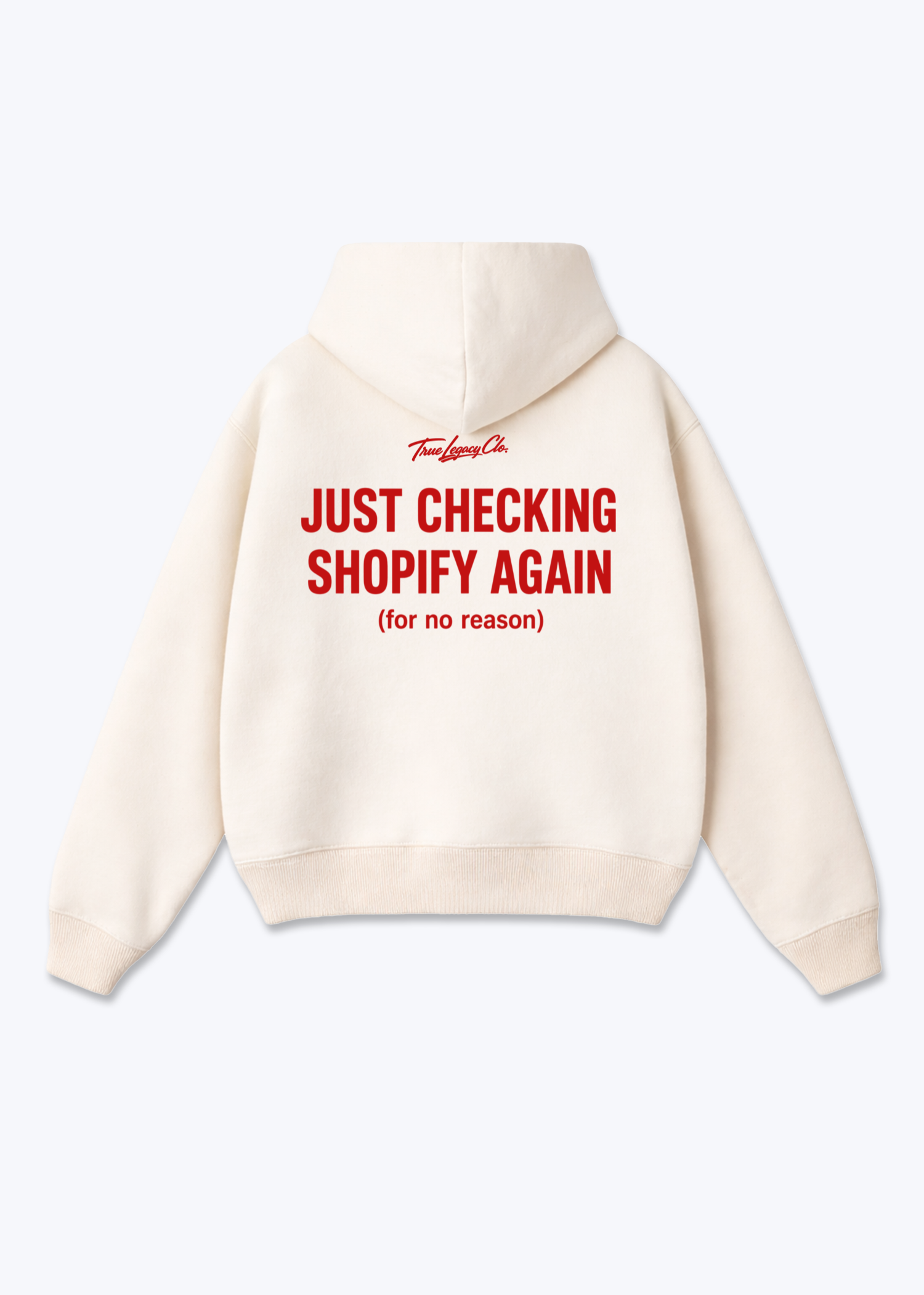 CHECKING SHOPIFY AGAIN - Oversized Hoodie - Beige Back (Designed)
