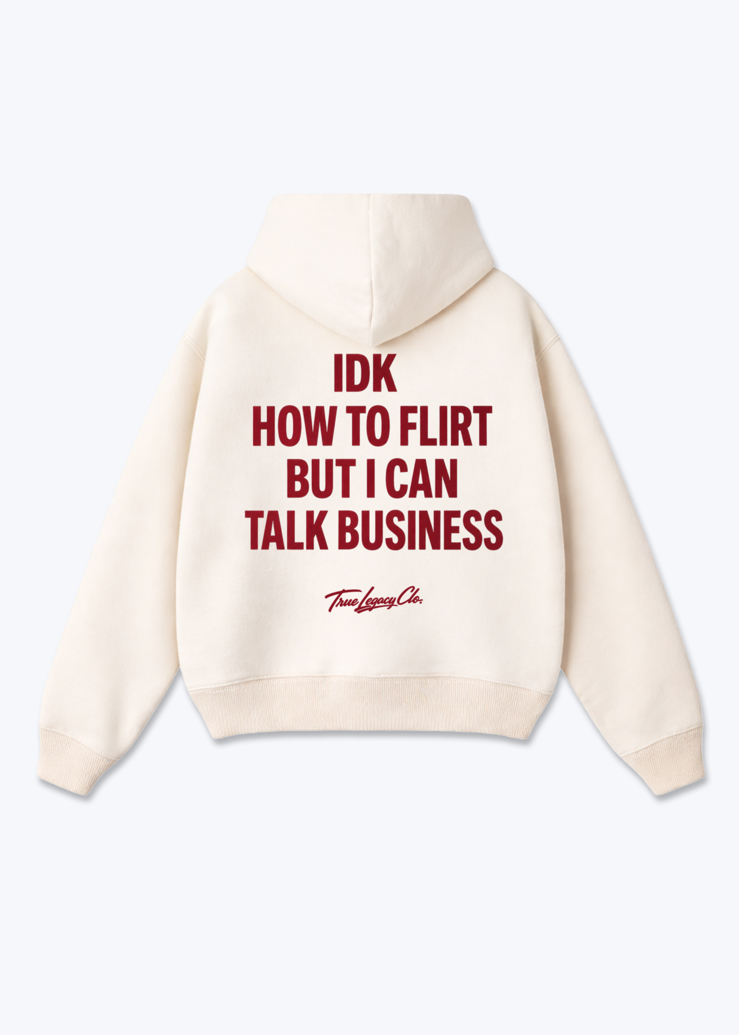 I CAN TALK BUSINESS - Oversized Hoodie - Beige Back (Designed)