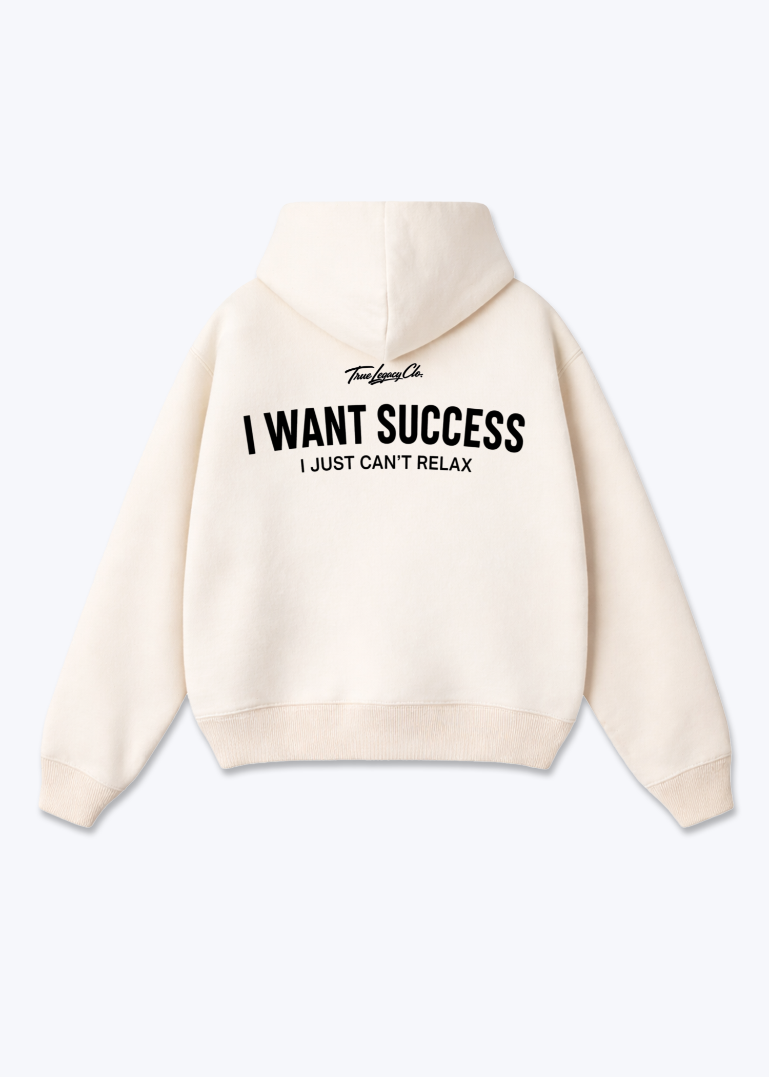 I JUST CAN'T RELAX - Oversized Hoodie - Beige Back (Designed)