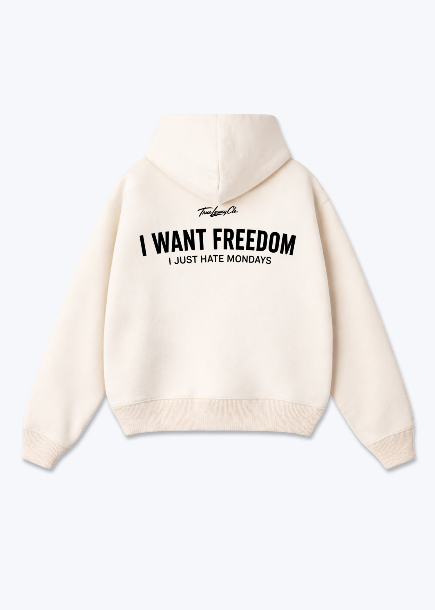 I WANT FREEDOM - Oversized Hoodie - Beige Back (Designed)