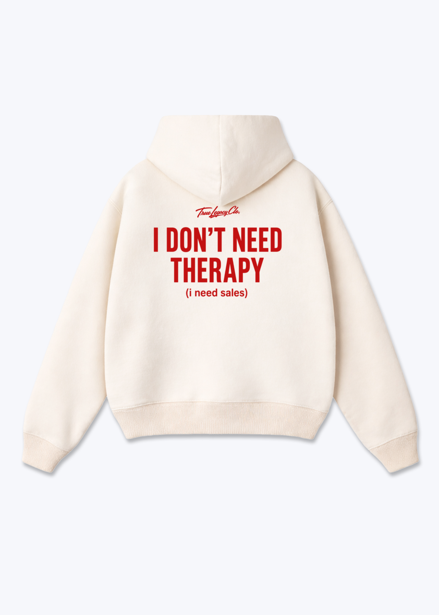 I NEED SALES - Oversized Hoodie - Beige Back (Designed)