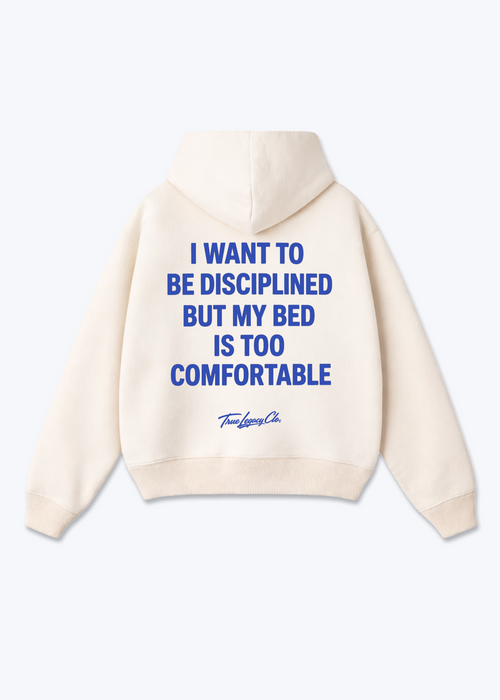 BED TO COMFORTABLE - Oversized Hoodie - Beige Back (Designed)