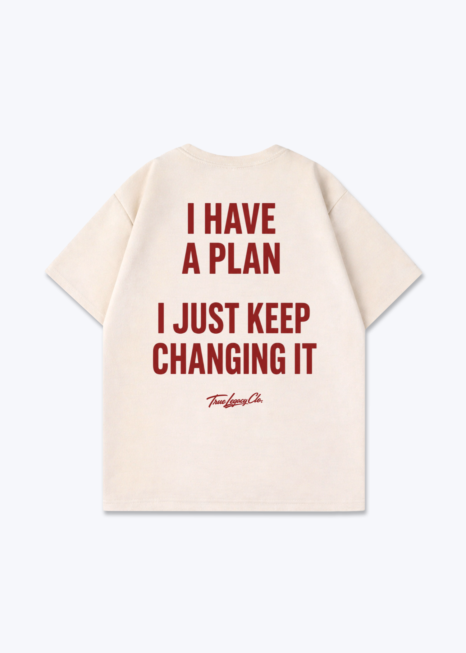 KEEP CHANGING THE PLAN - Oversized Shirt - Beige Back (Designed)