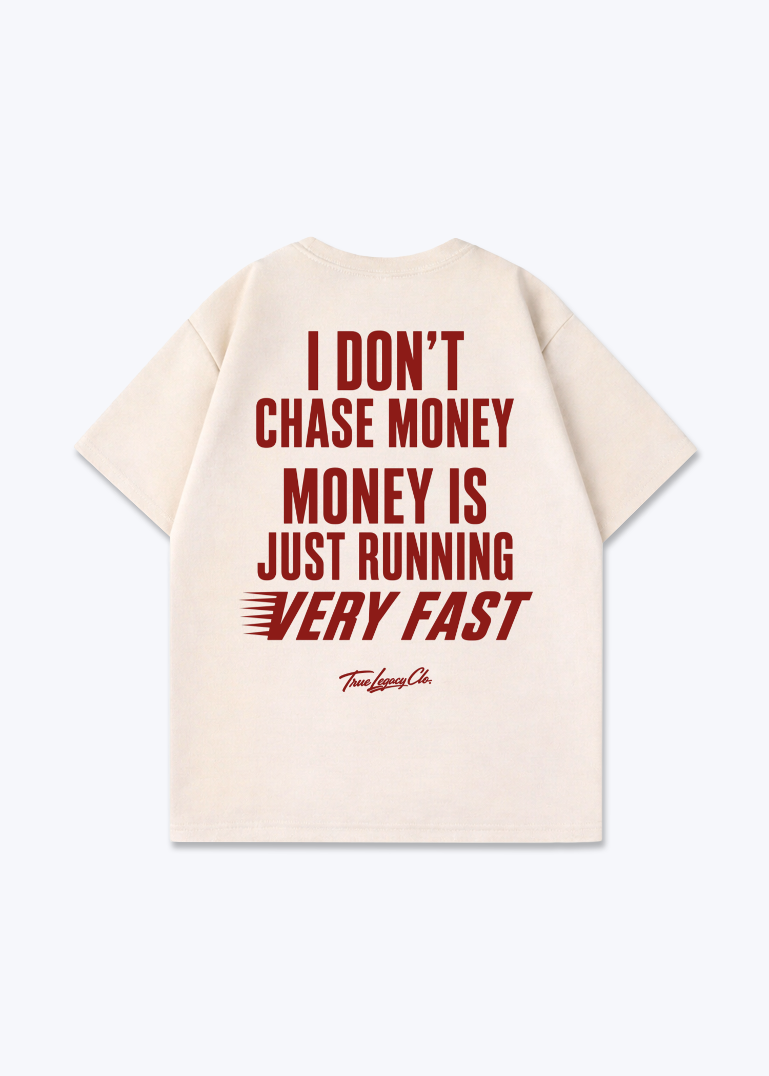 MONWY RUNNING VERY FAST - Oversized Shirt - Beige Back (Designed)