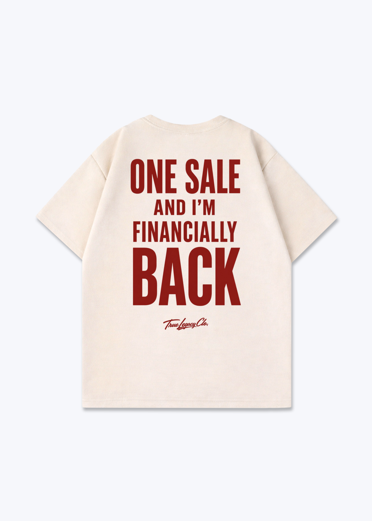 ONE SALE FINANCIALLY BACK - Oversized Shirt - Beige Back (Designed)