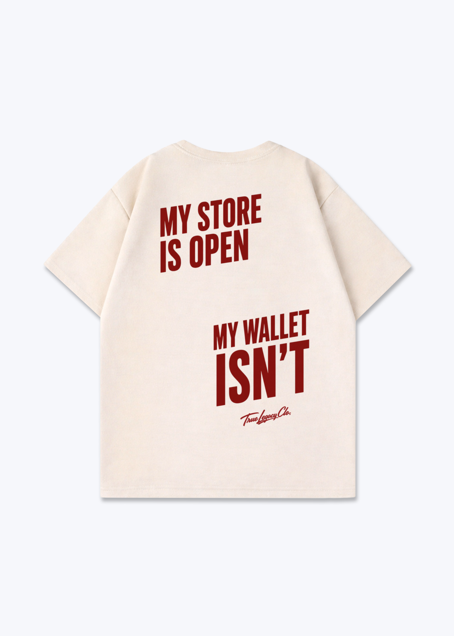 WALLET ISN'T OPEN - Oversized Shirt - Beige Back (Designed)