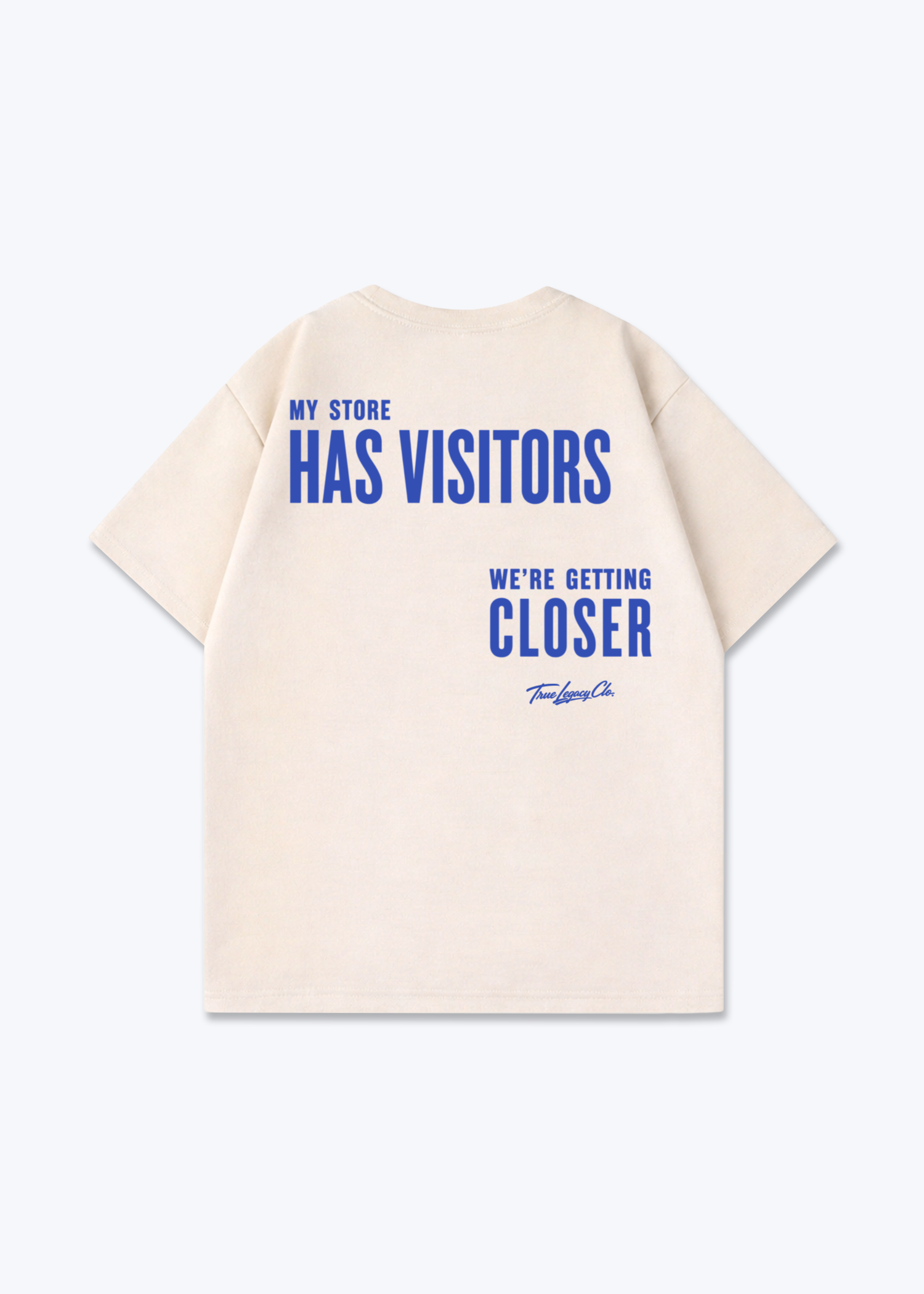 WE'RE GETTING CLOSER - Oversized Shirt - Beige Back (Designed)