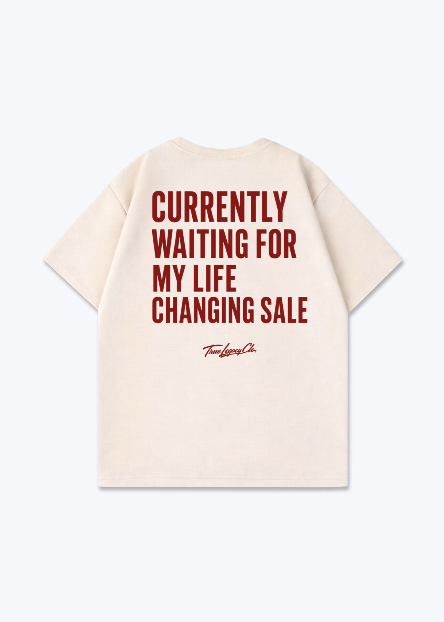 WAITING FOR LIFE CHANGING SALE - Oversized Shirt - Beige Back (Designed)