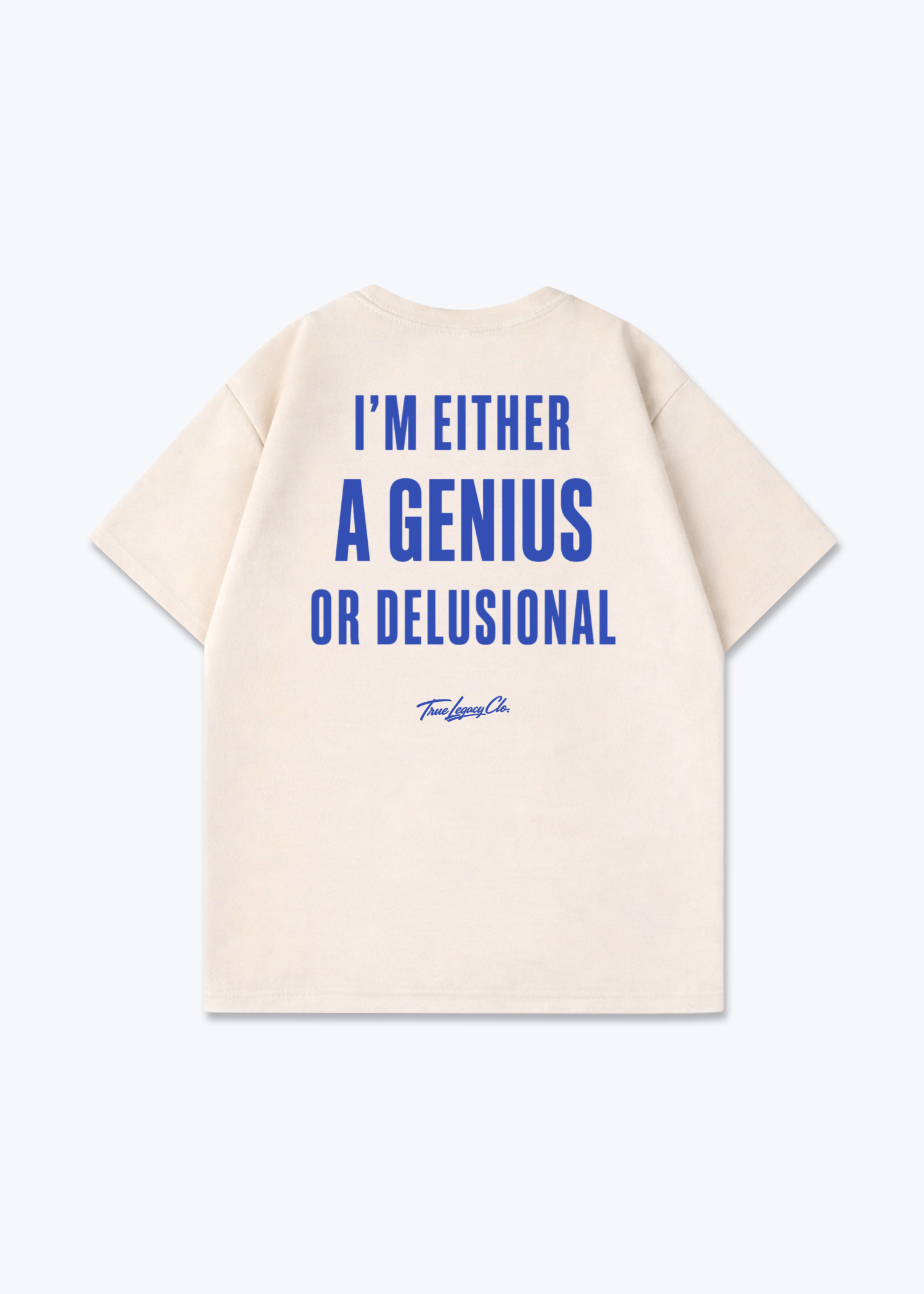 GENIUS OR DELUSIONAL - Oversized Shirt - Beige Back (Designed)
