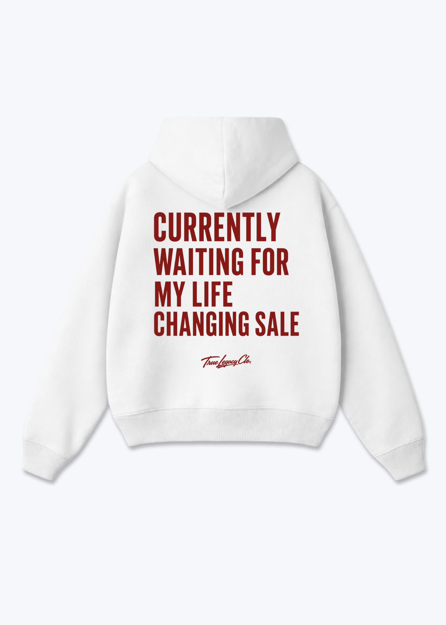 WAITING FOR LIFE CHANGING SALE - Oversized Hoodie - White Back (Designed)