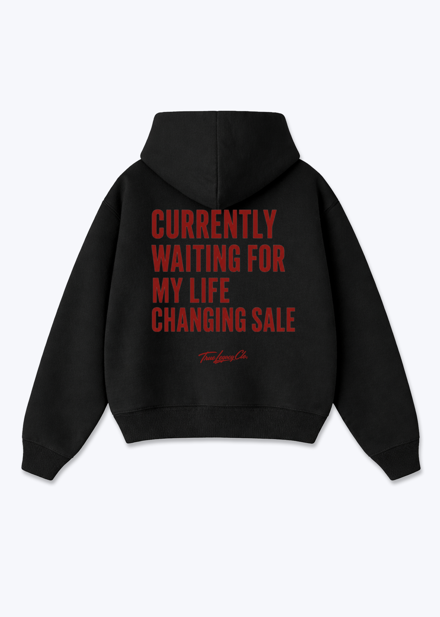 WAITING FOR LIFE CHANGING SALE - Oversized Hoodie - Black Back (Designed)