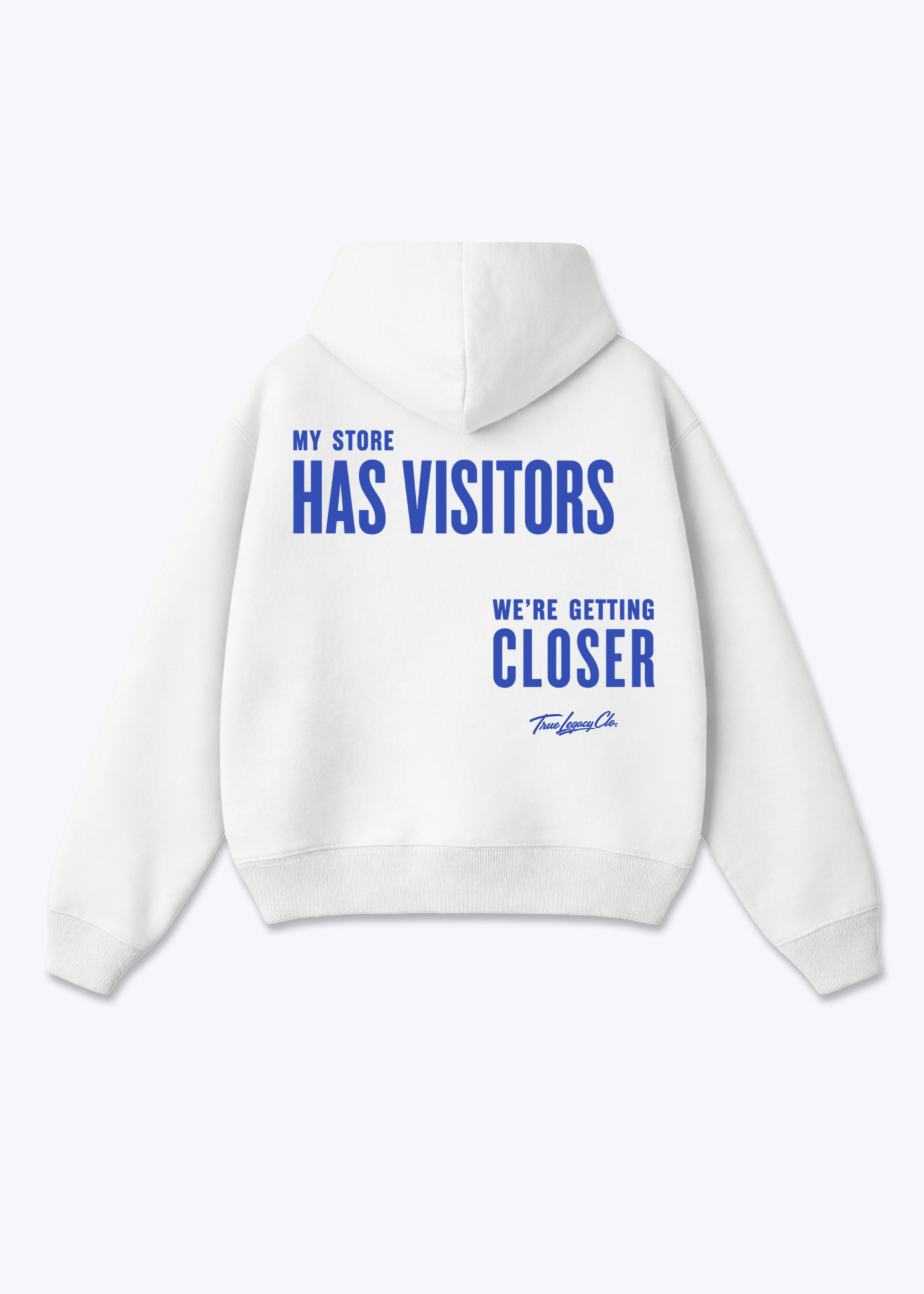 WE'RE GETTING CLOSER - Oversized Hoodie - White Back (Designed)