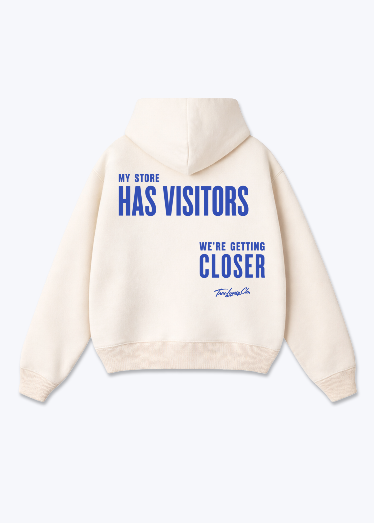 WE'RE GETTING CLOSER - Oversized Hoodie - Beige Back (Designed)