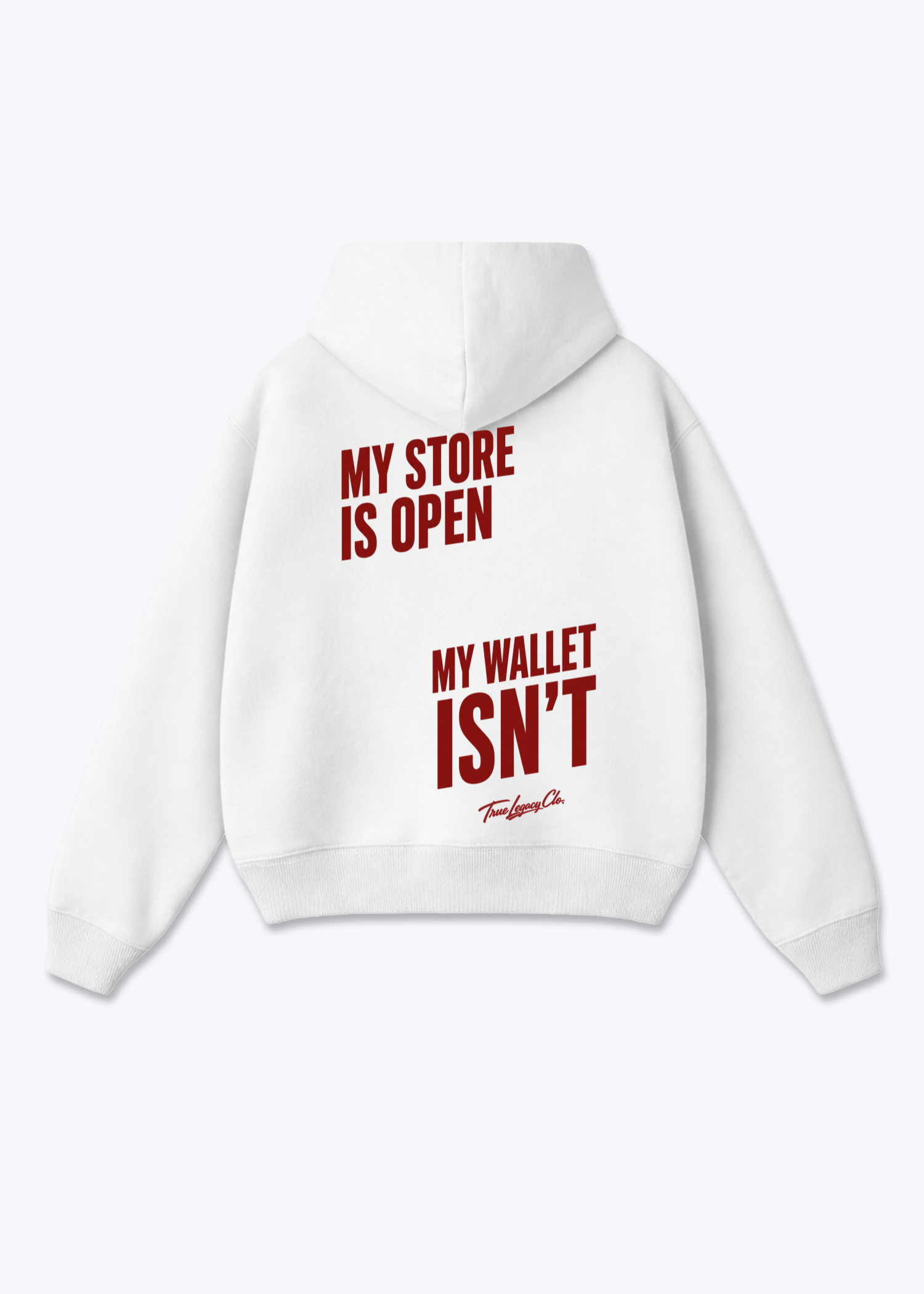 WALLET ISN'T OPEN - Oversized Hoodie - White Back (Designed)