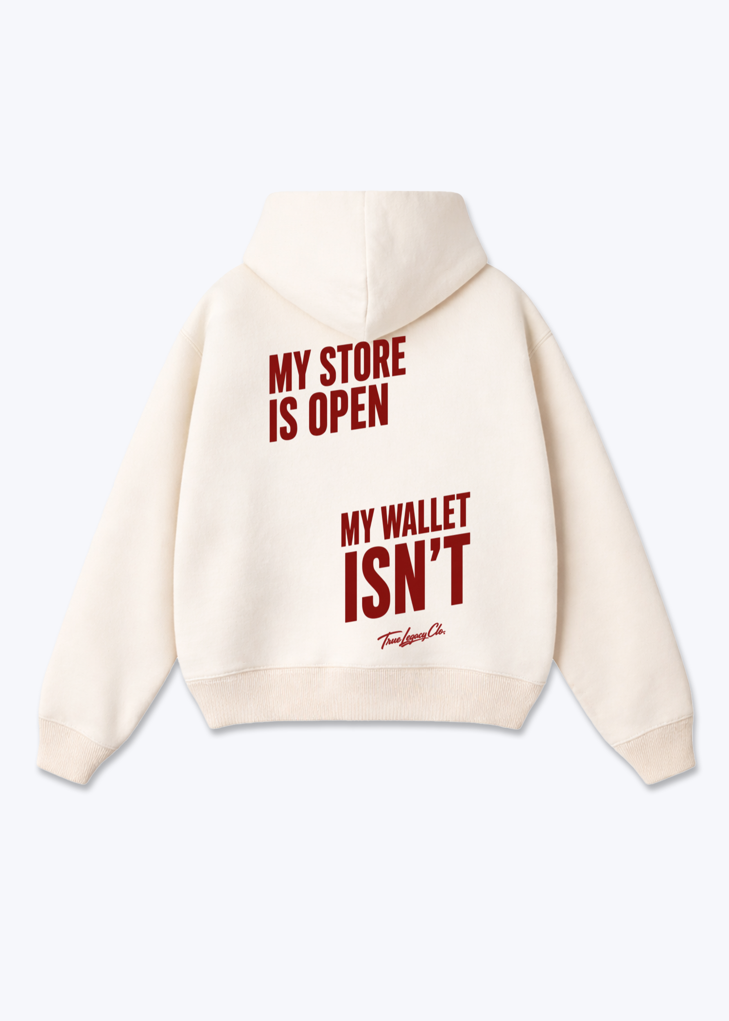 WALLET ISN'T OPEN - Oversized Hoodie - Beige Back (Designed)