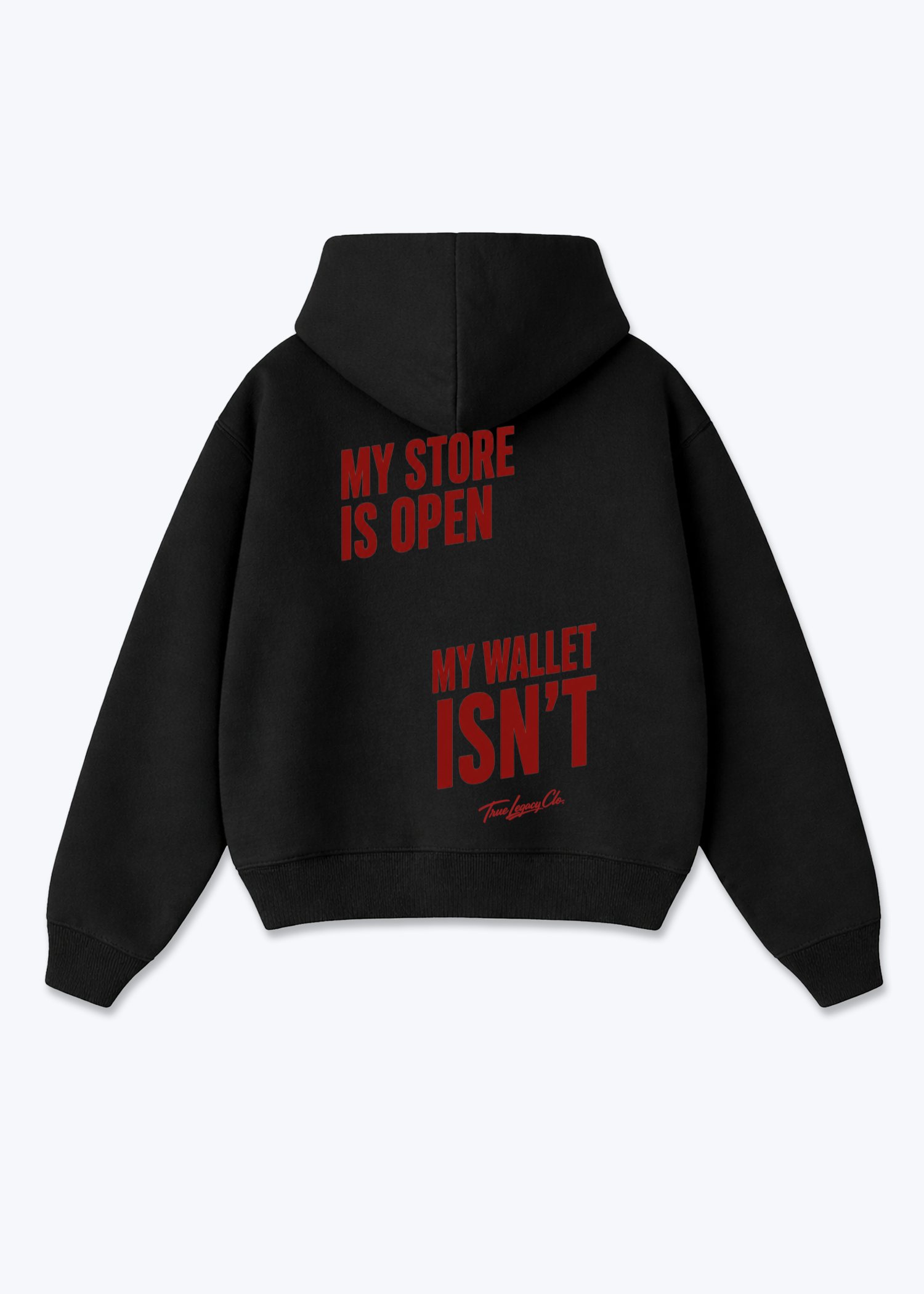 WALLET ISN'T OPEN - Oversized Hoodie - Black Back (Designed)