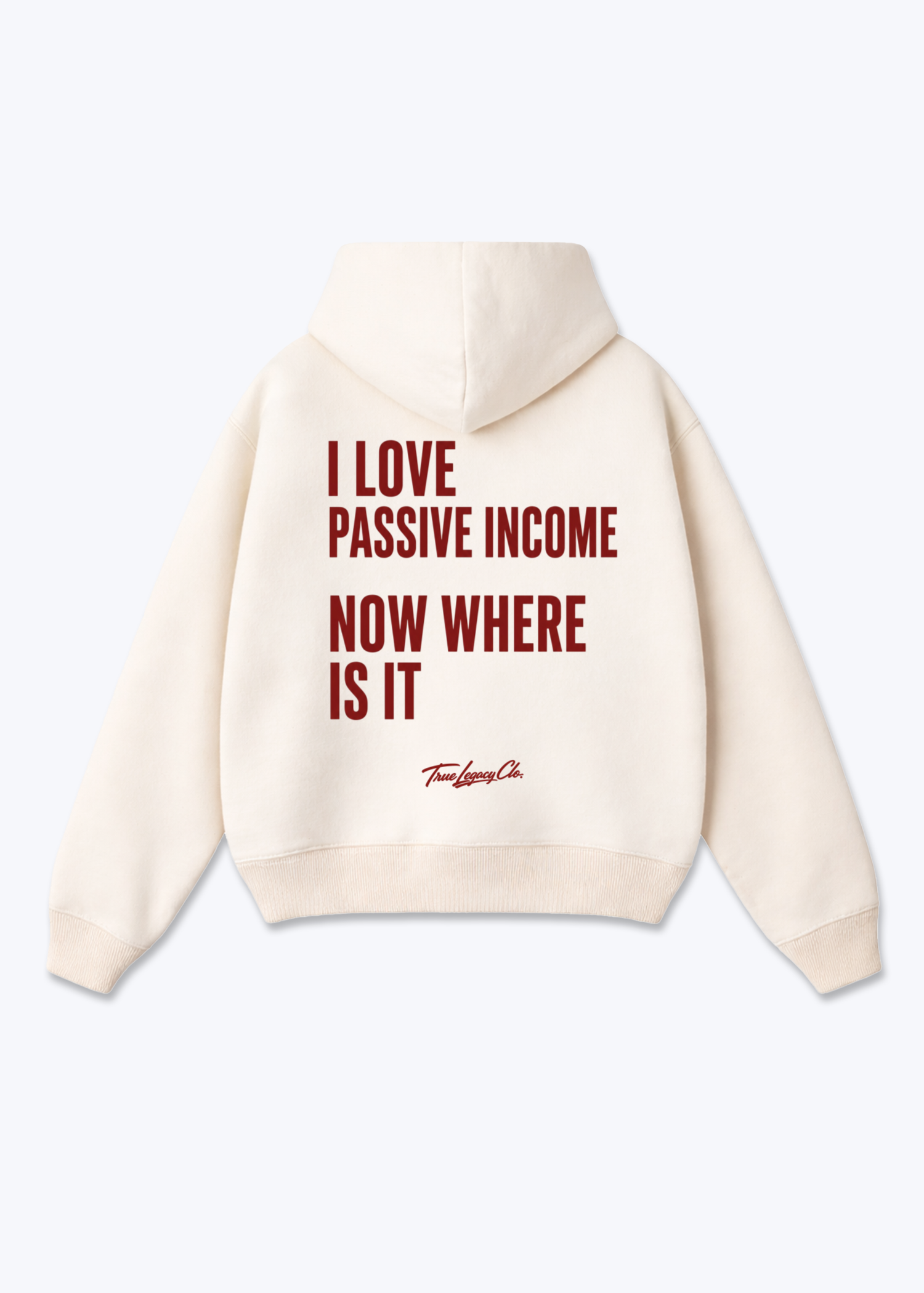 WHERE IS PASSIVE INCOME - Oversized Hoodie - Beige Back (Designed)