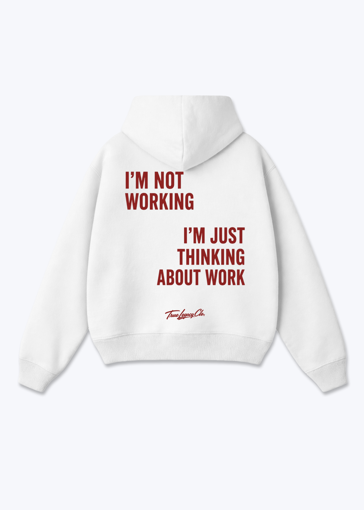 THINKING ABOUT WORK - Oversized Hoodie - White Back (Designed)