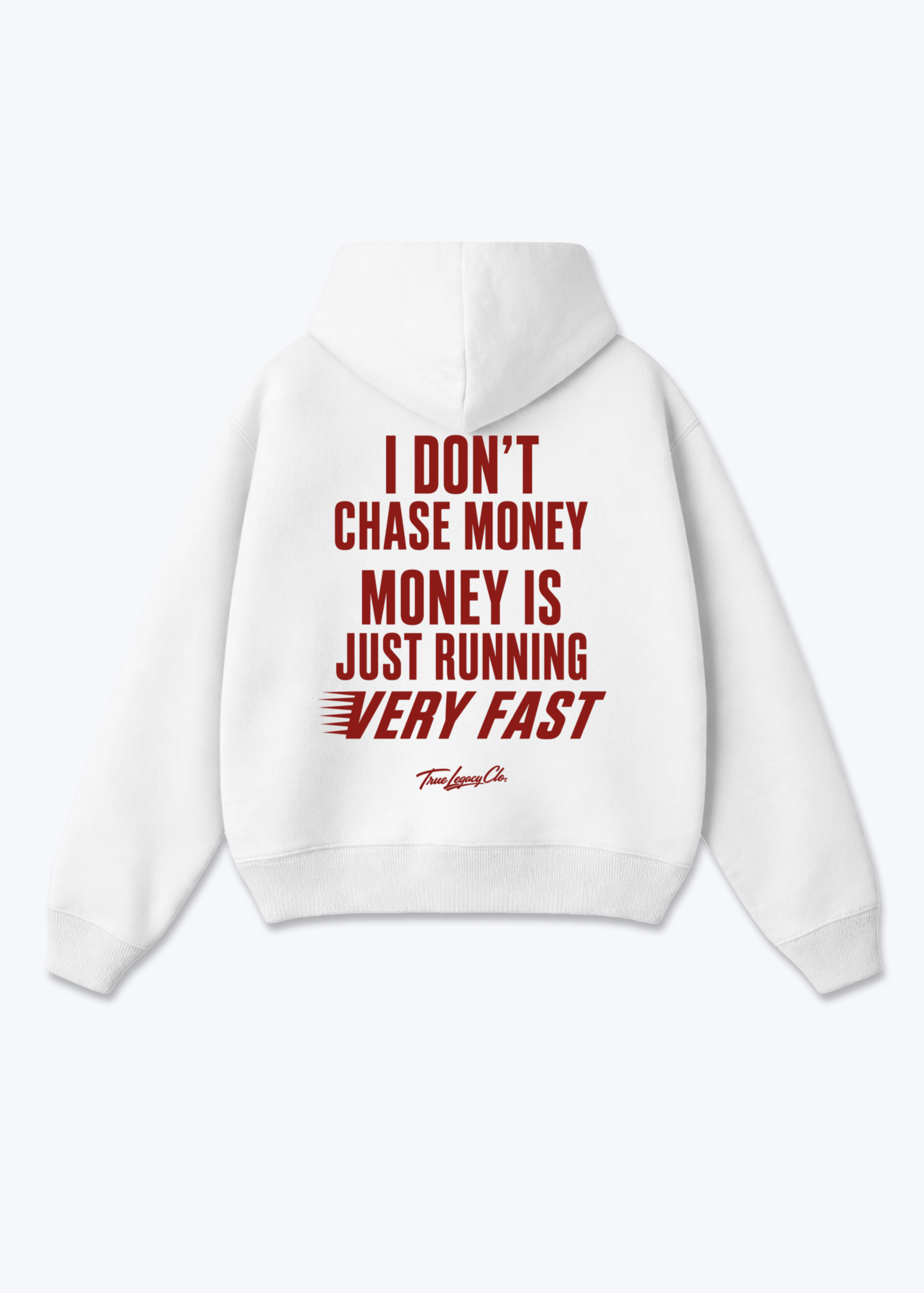 MONEY RUNNING VERY FAST - Oversized Hoodie - White Back (Designed)