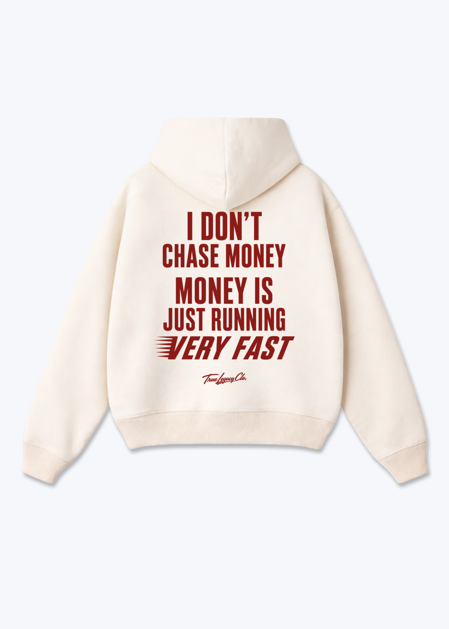 MONEY RUNNING VERY FAST - Oversized Hoodie - Beige Back (Designed)