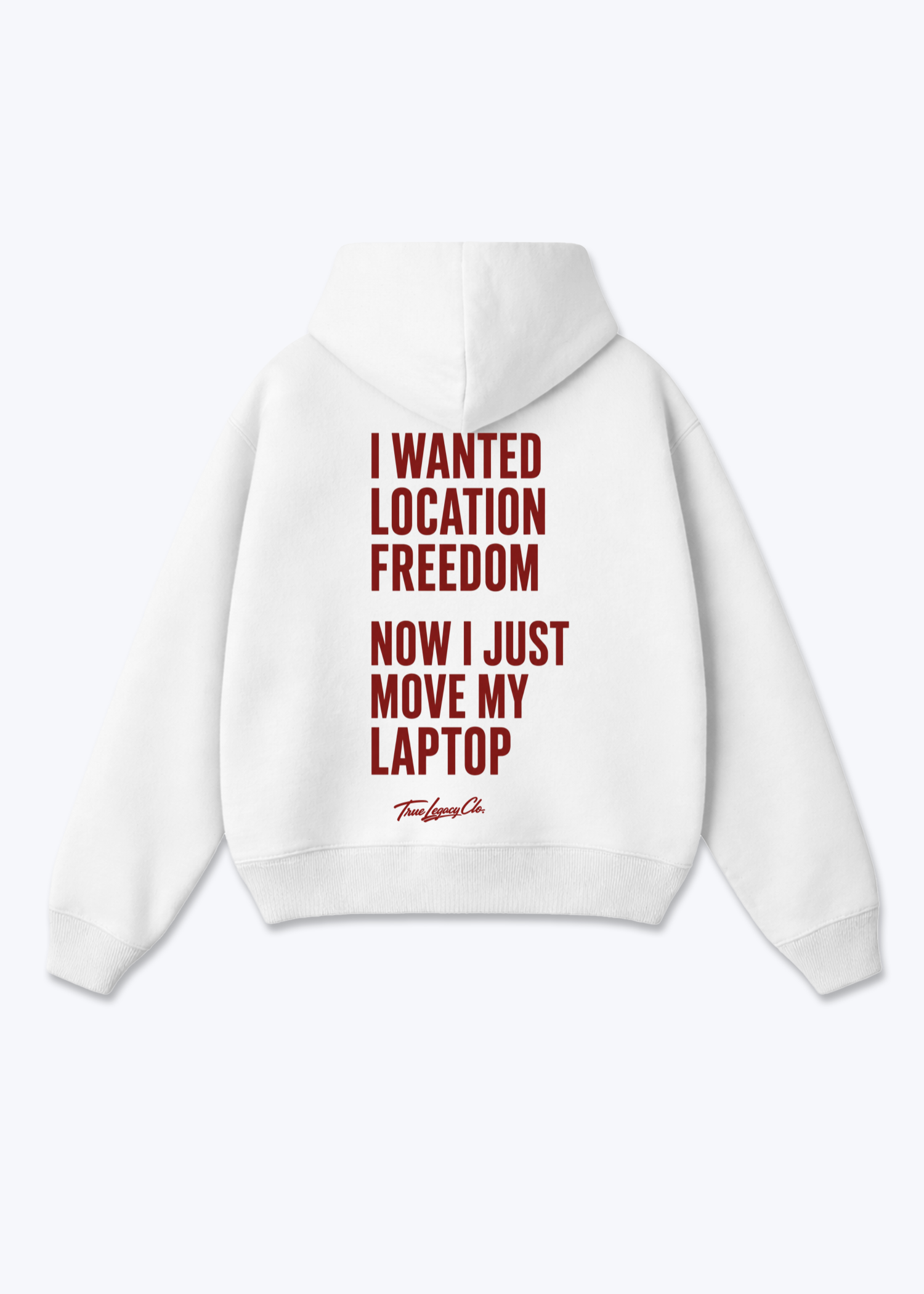 WANTED LOCATION FREEDOM - Oversized Hoodie - White Back (Designed)