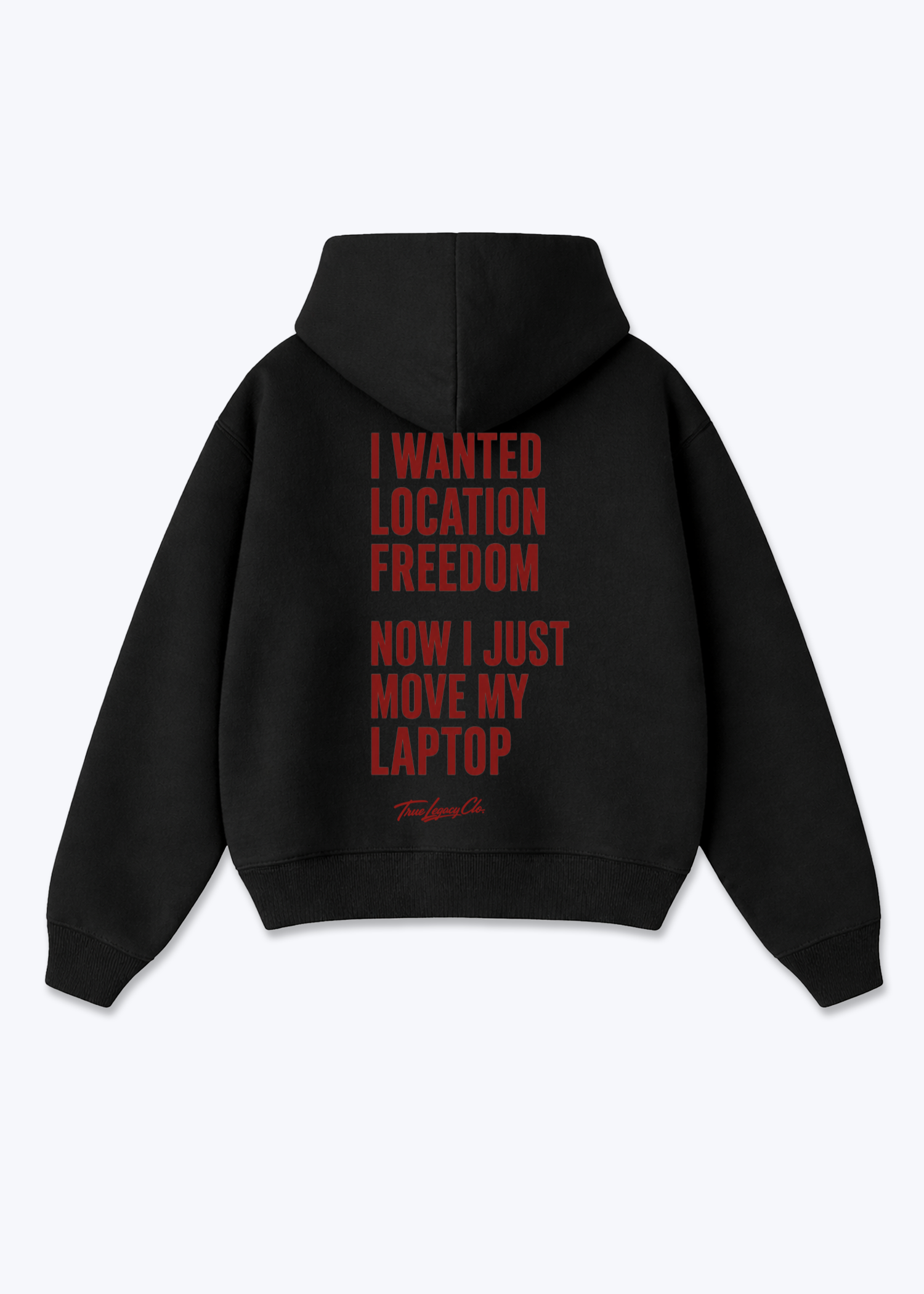 WANTED LOCATION FREEDOM - Oversized Hoodie - Black Back (Designed)