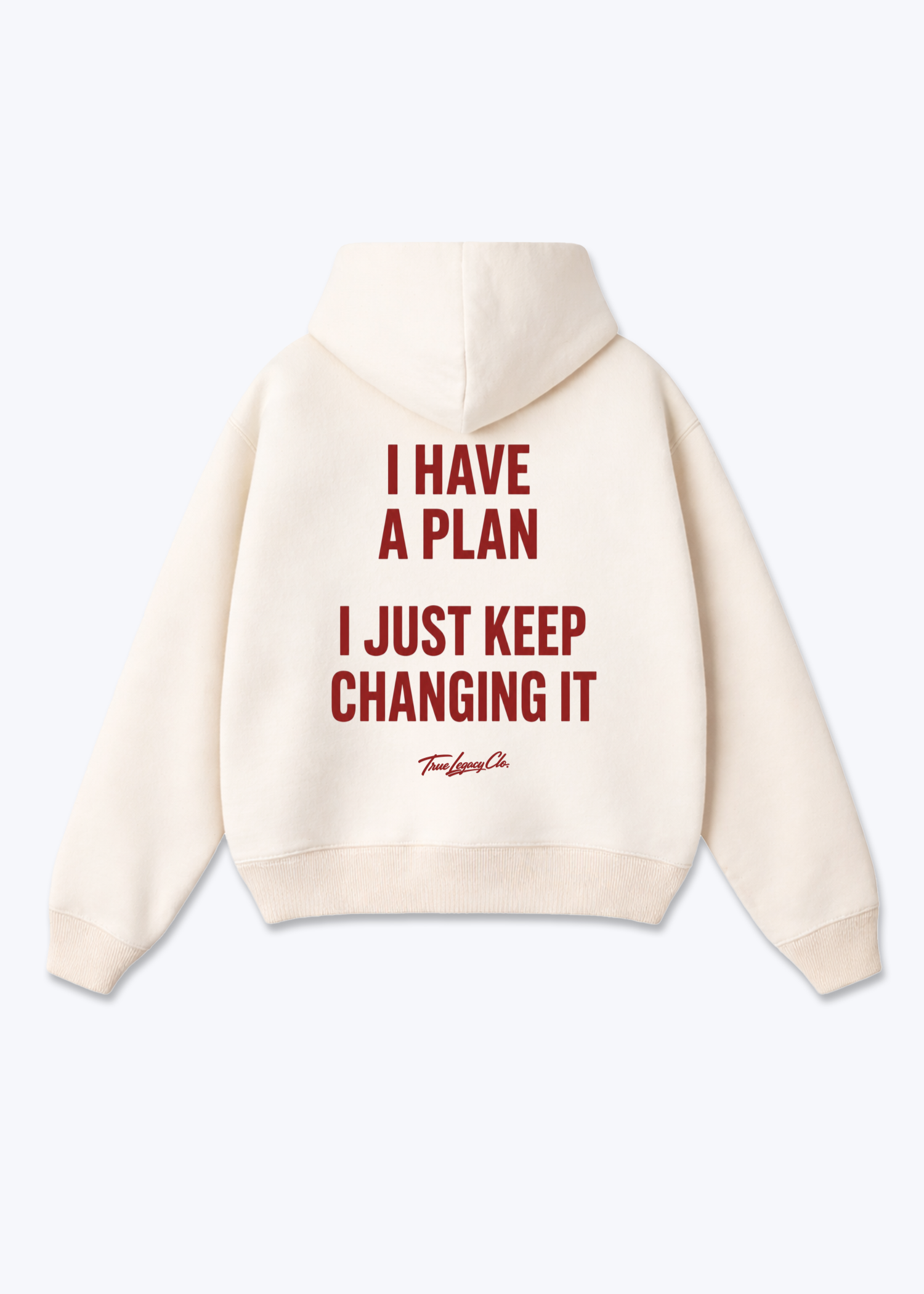 KEEP CHANGING THE PLAN - Oversized Hoodie - Beige Back (Designed)
