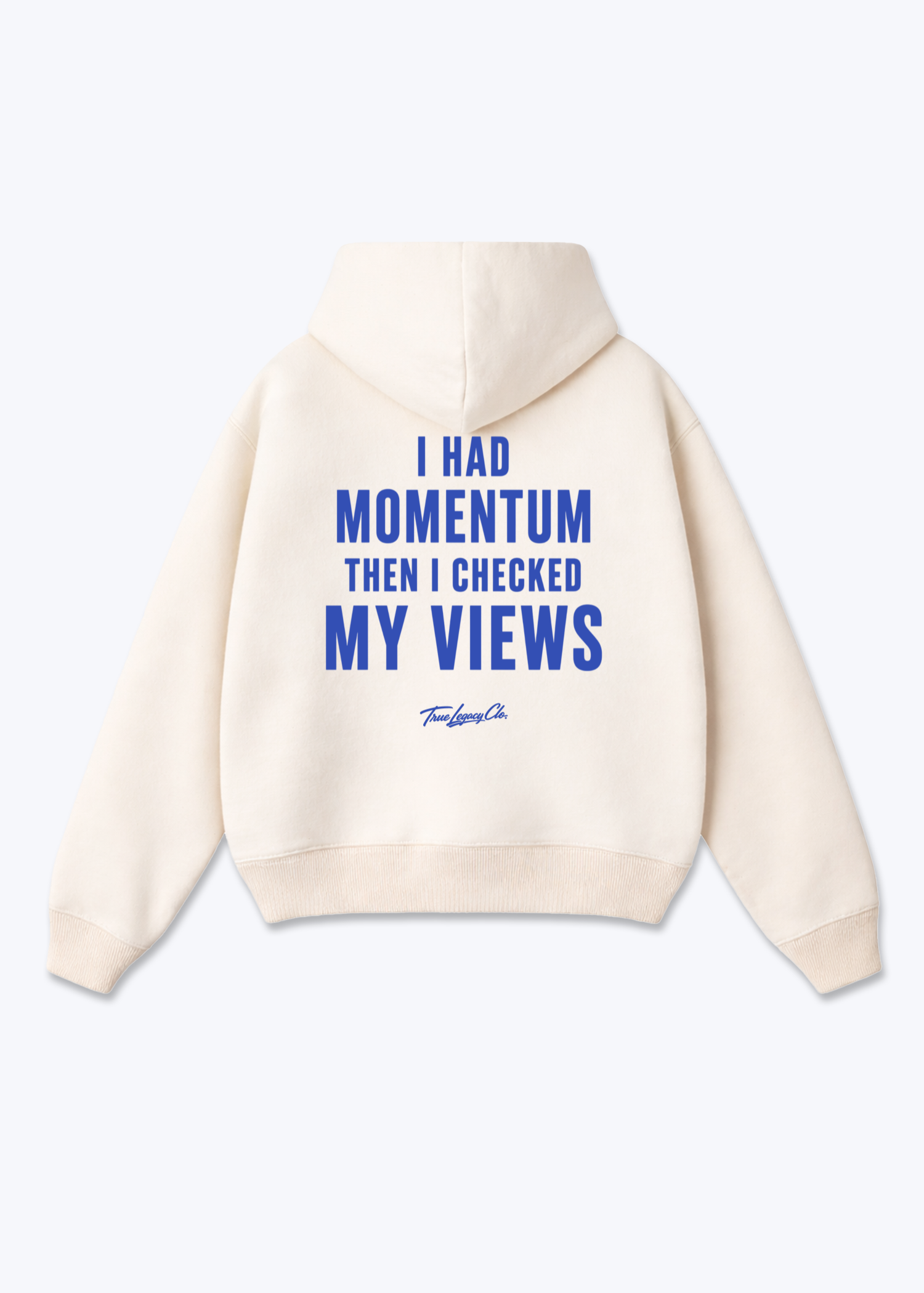 I HAD MOMENTUM - Oversized Hoodie - Beige Back (Designed)