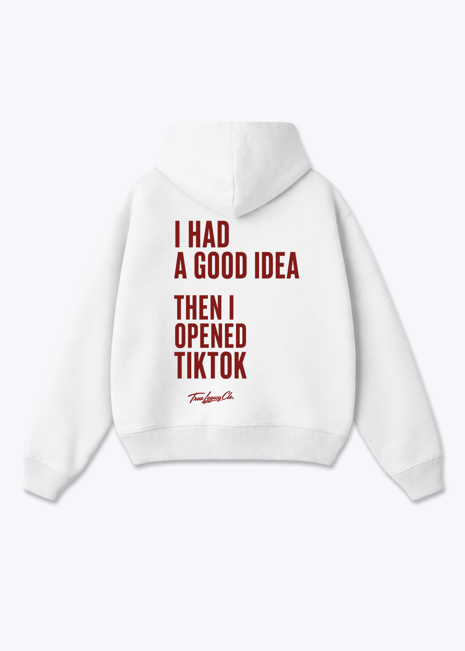 THEN OPENED TIKTOK - Oversized Hoodie - White Back (Designed)