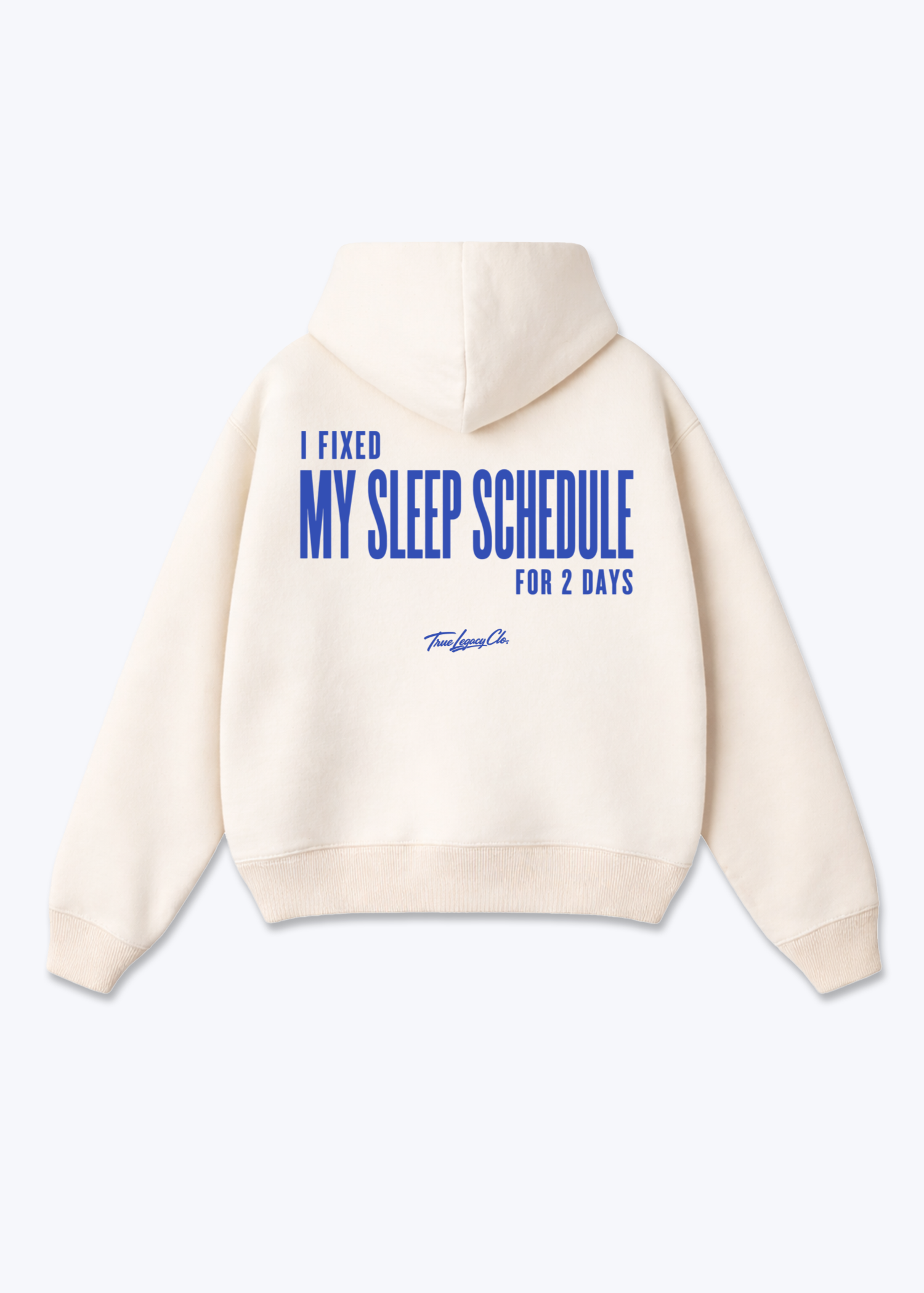 FIXED SLEEP SCHEDULE - Oversized Hoodie - Beige Back (Designed)