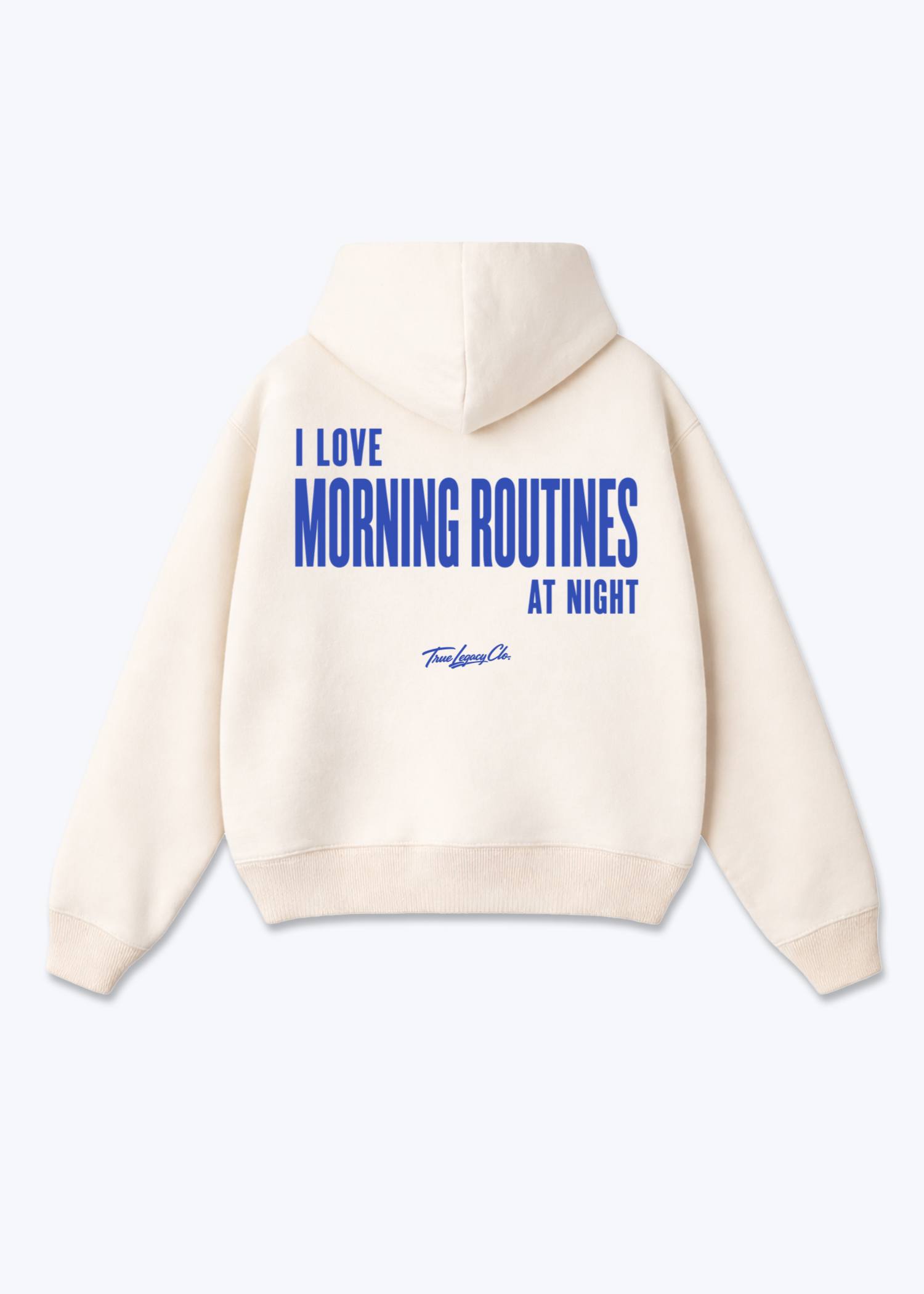MORNING ROUTINES AT NIGHT - Oversized Hoodie - Beige Back (Designed)
