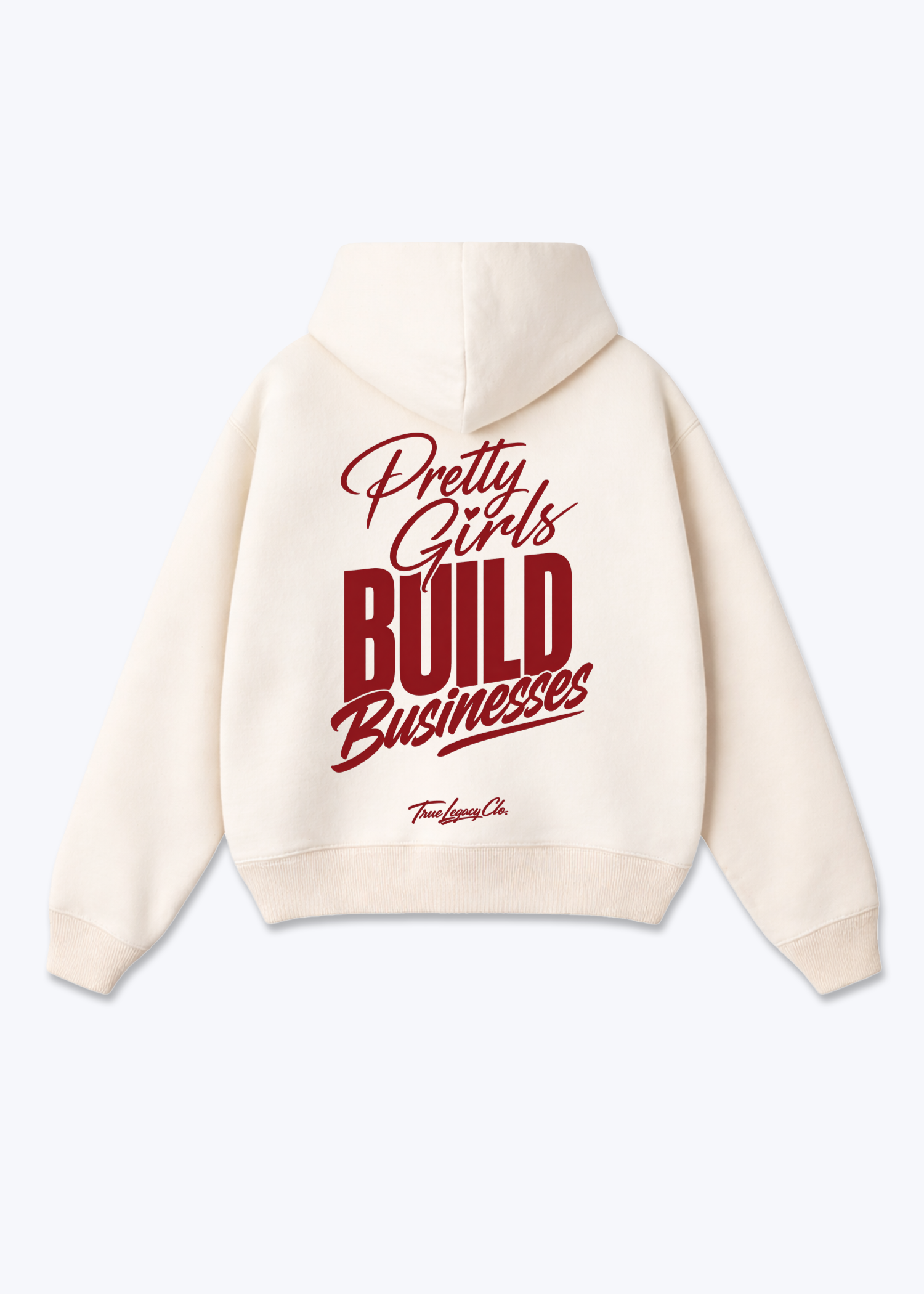 PRETTY GIRLS BUILD BUSINESSES - Oversized Hoodie - Beige Back (Designed)