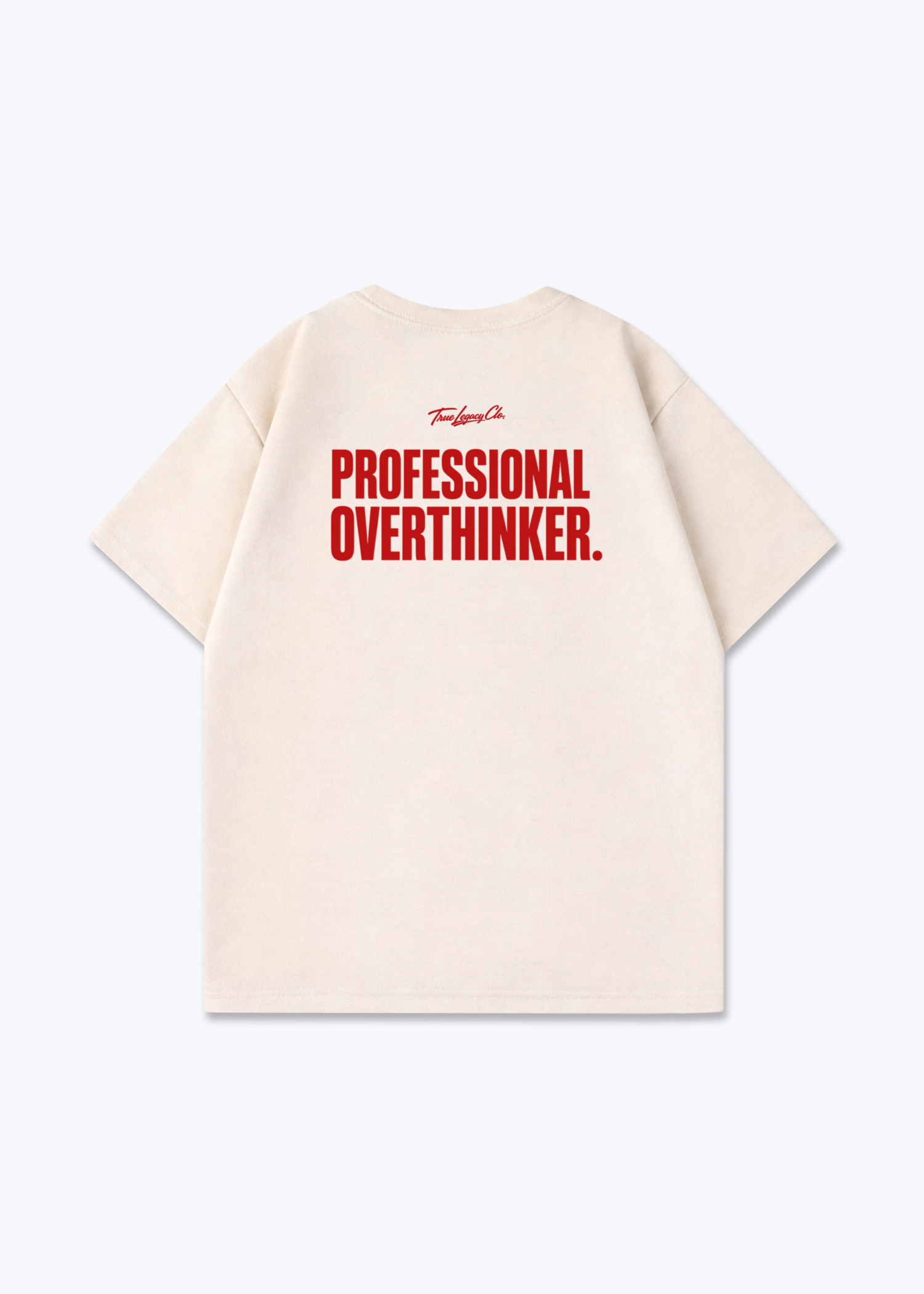 PROFESSIONAL OVERTHINKER - Oversized Shirt - Beige Back (Designed)