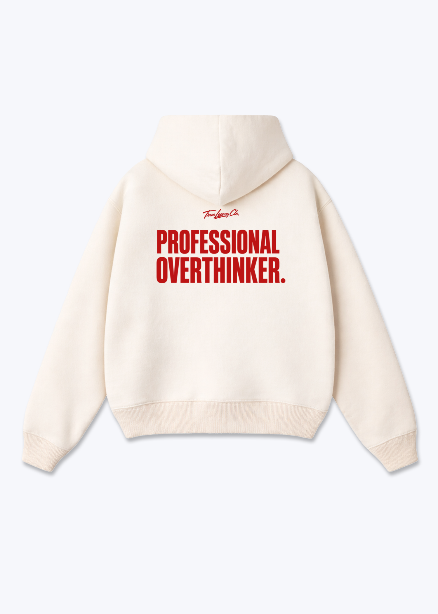 PROFESSIONAL OVERTHINKER - Oversized Hoodie - Beige Back (Designed)