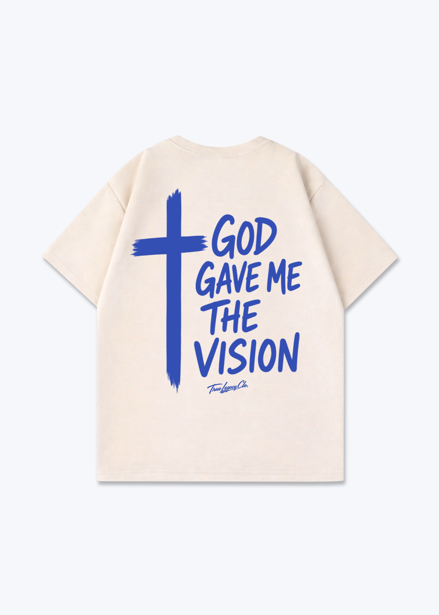 GOD GAVE ME THE VISION - Oversized Shirt - Beige Back (Designed)