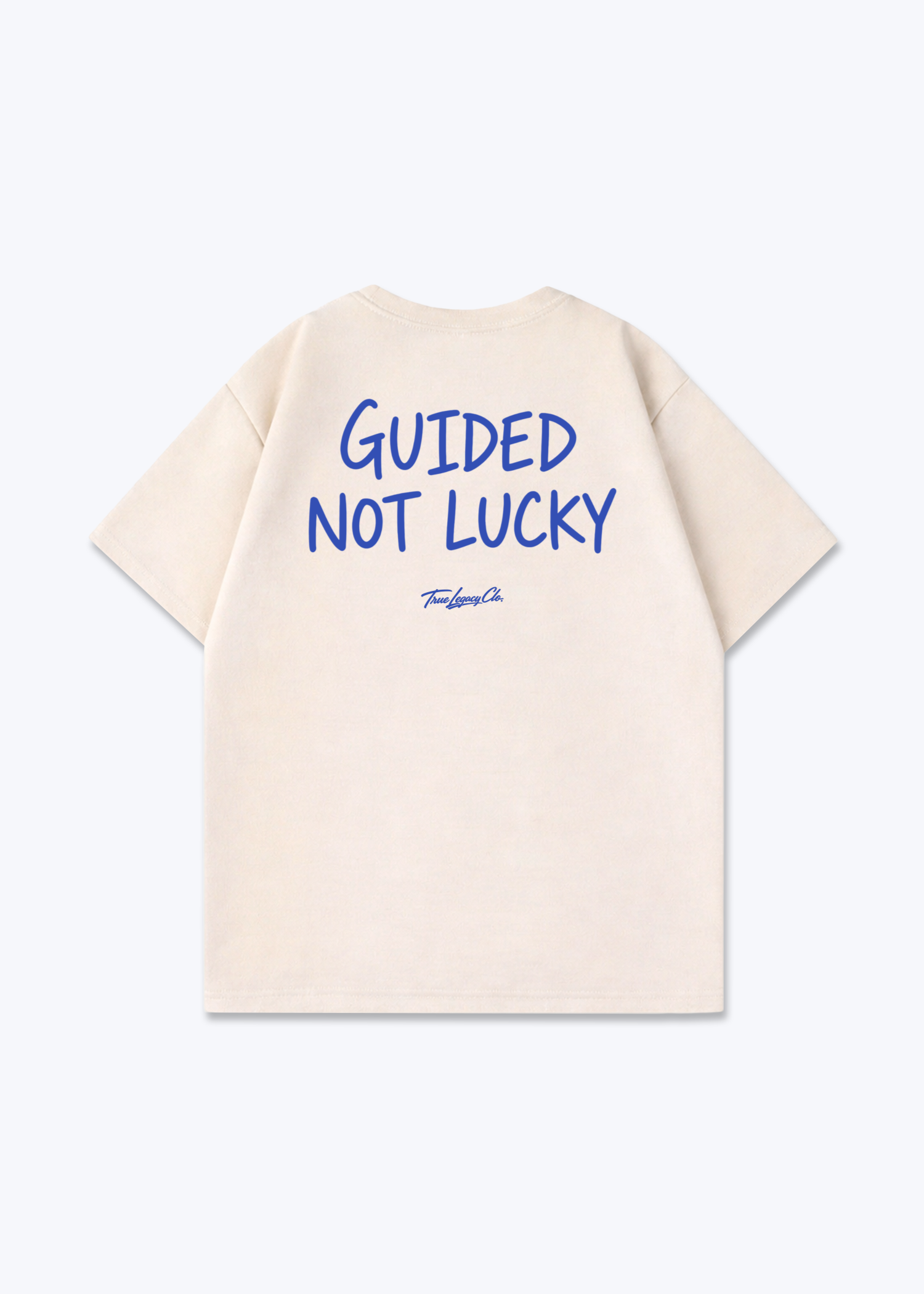 GUIDED NOT LUCKY - Oversized Shirt - Beige Back (Designed)