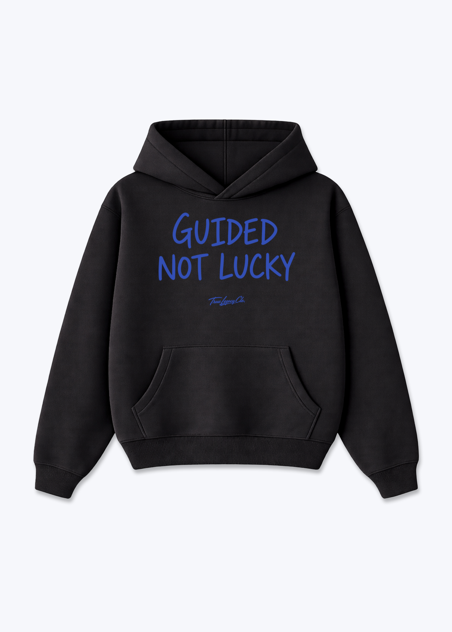 GUIDED NOT LUCKY - Oversized Hoodie - Black Front (Designed)