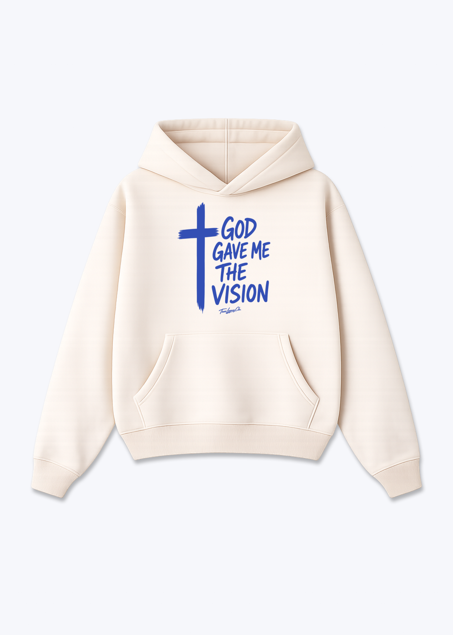 GOD GAVE ME THE VISION - Oversized Hoodie - Beige Front (Designed)