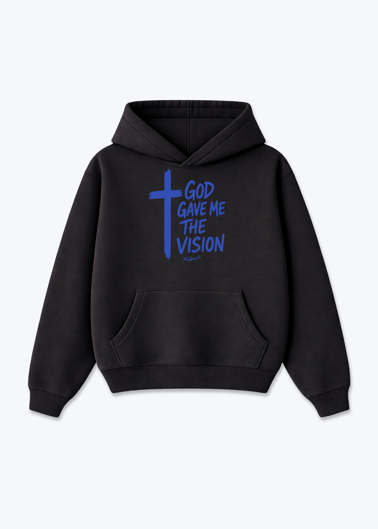 GOD GAVE ME THE VISION - Oversized Hoodie - Black Front (Designed)