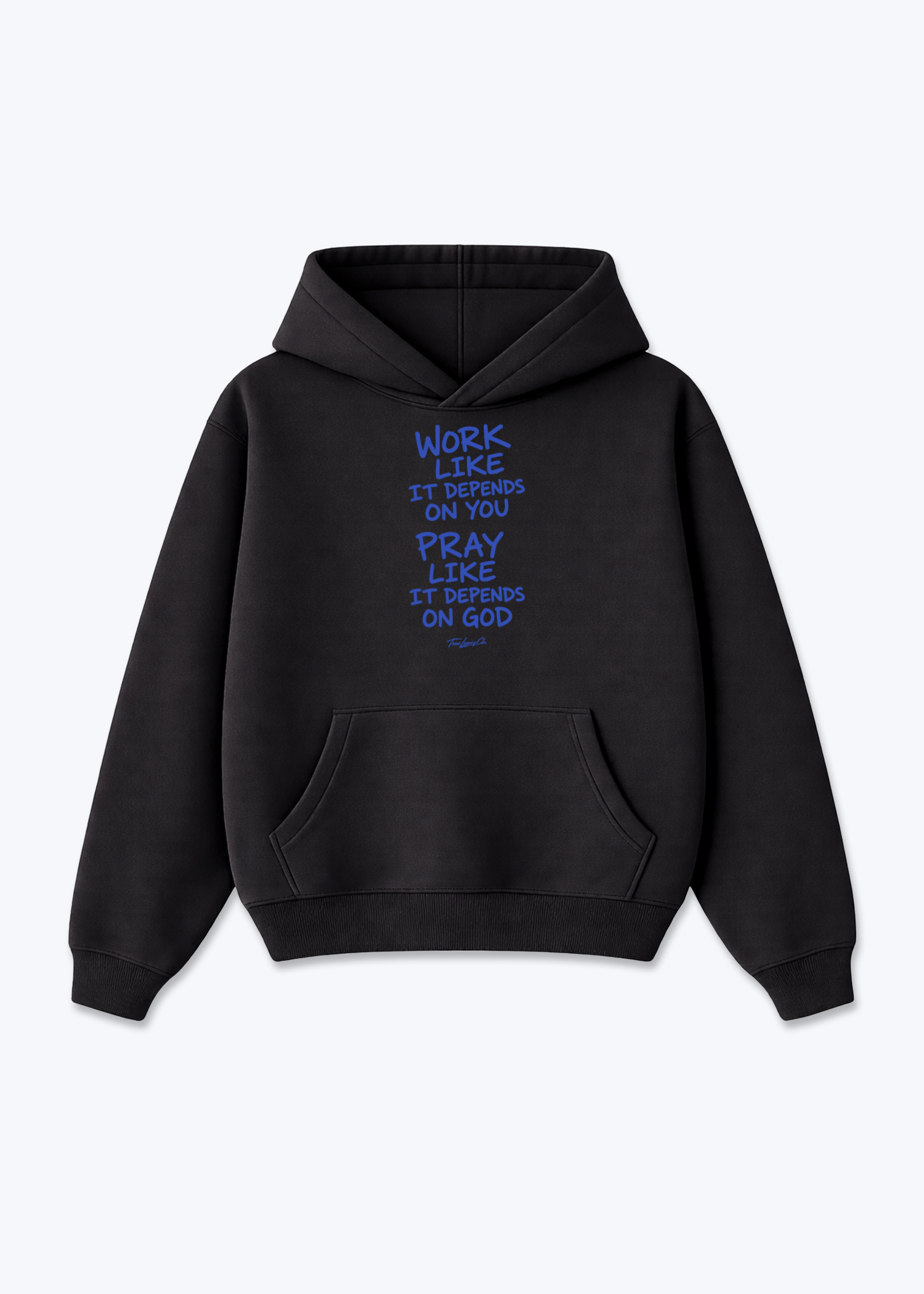 DEPENDS ON GOD - Oversized Hoodie - Black Front (Designed)