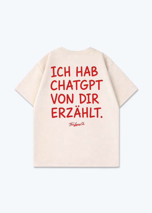 CHATGPT VON DIR ERZÄHLT - Oversized Shirt - Beige Back (Designed)