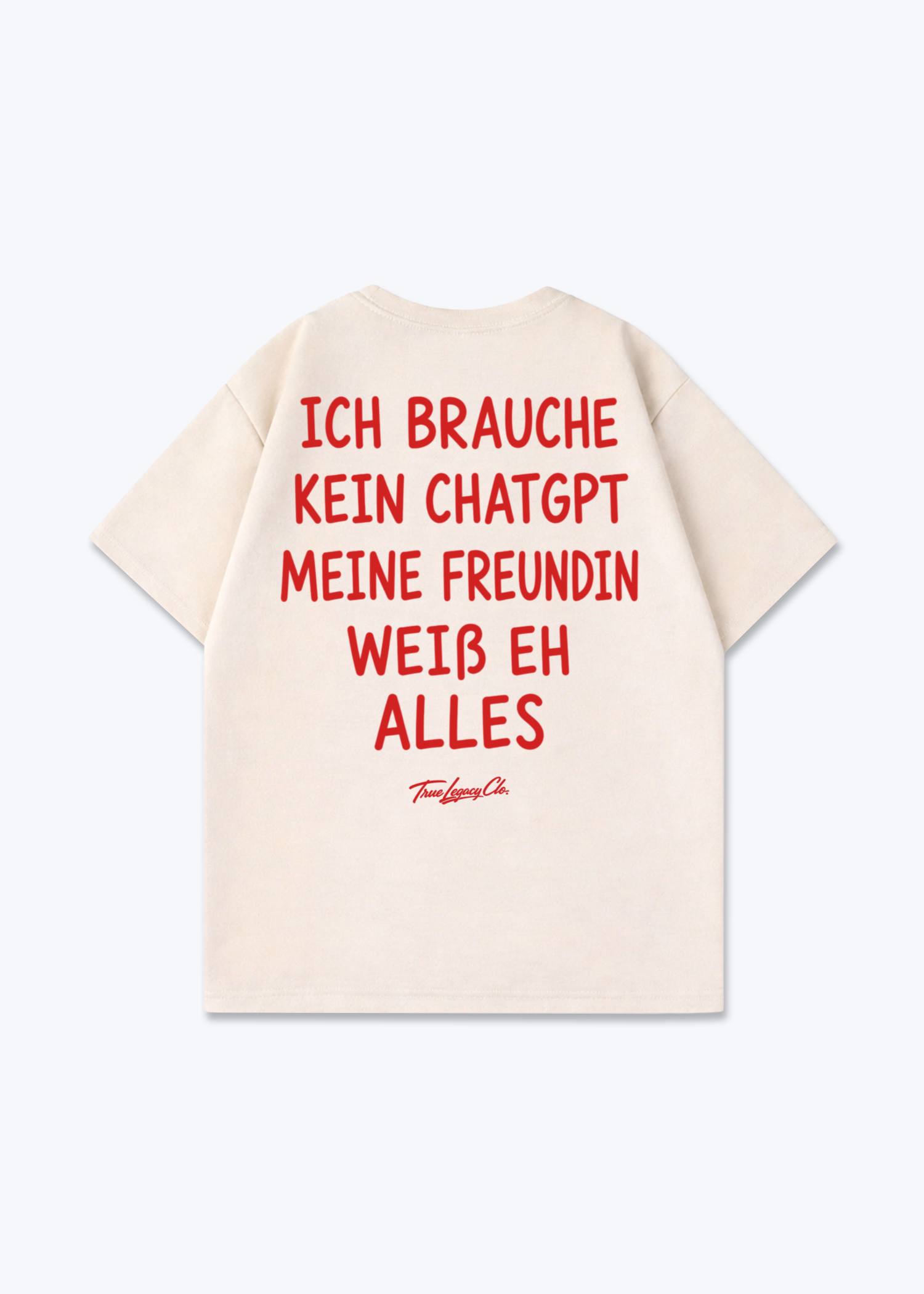 MEINE FREUNDIN WEIß ALLES - Oversized Shirt - Beige Back (Designed)