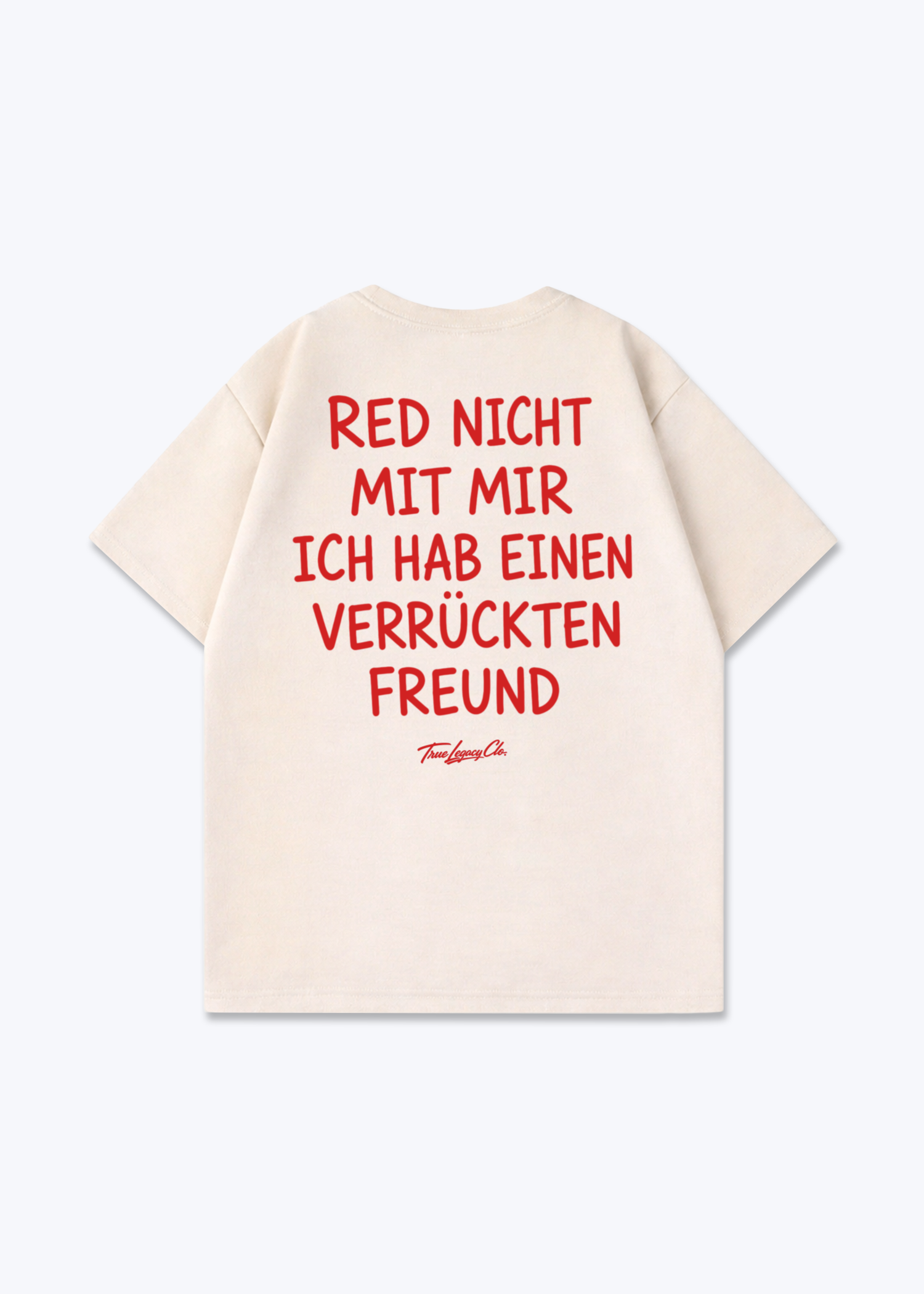 VERRÜCKTER FREUND - Oversized Shirt - Beige Back (Designed)