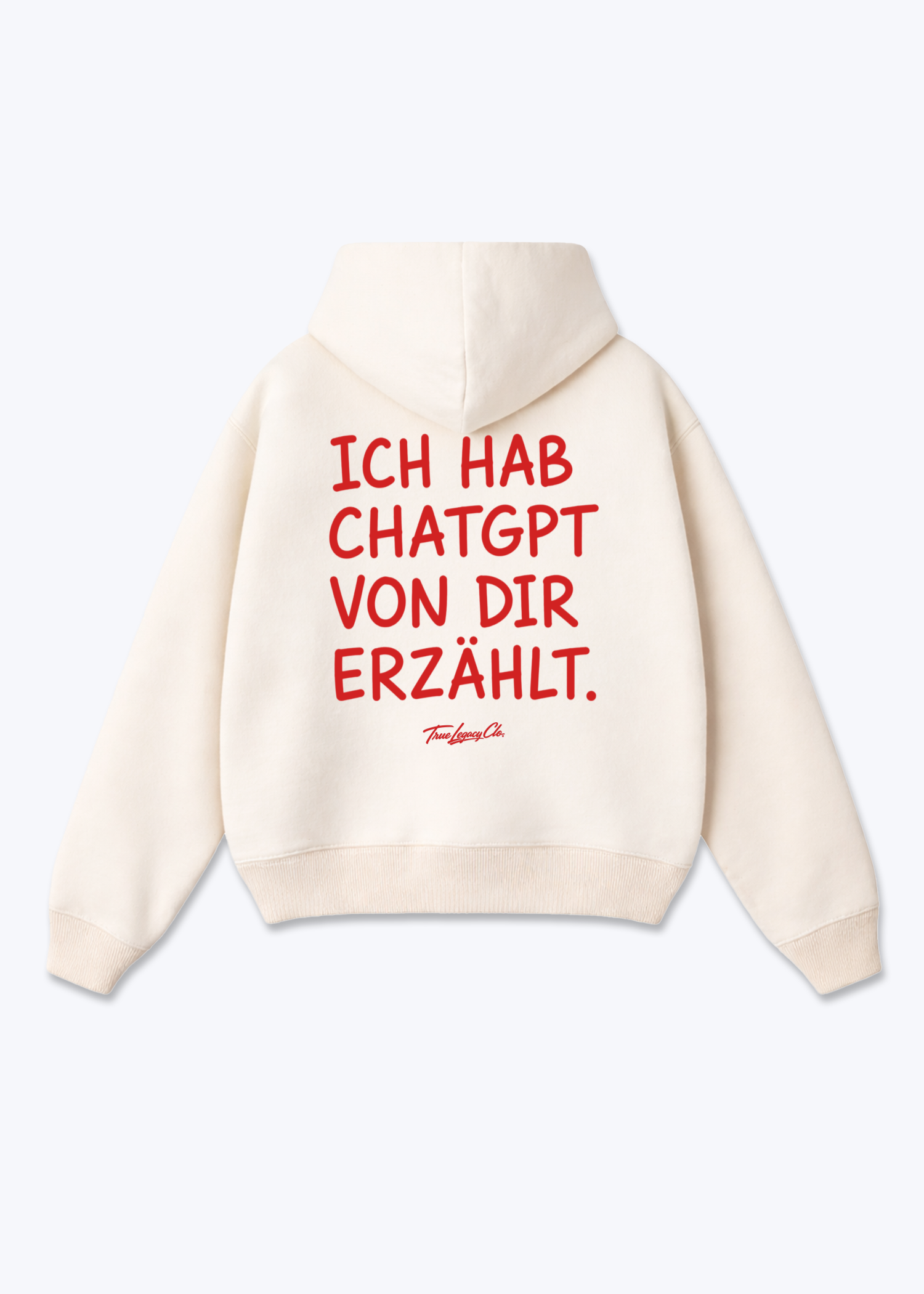 CHATGPT VON DIR ERZÄHLT - Oversized Hoodie - Beige Back (Designed)