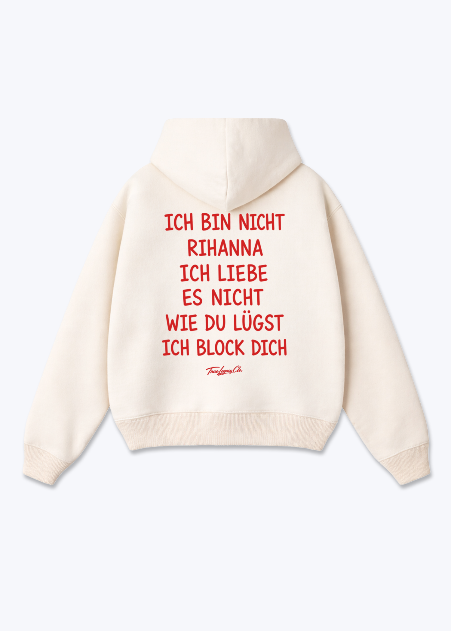 BIN NICHT RIHANNA - Oversized Hoodie - Beige Back (Designed)