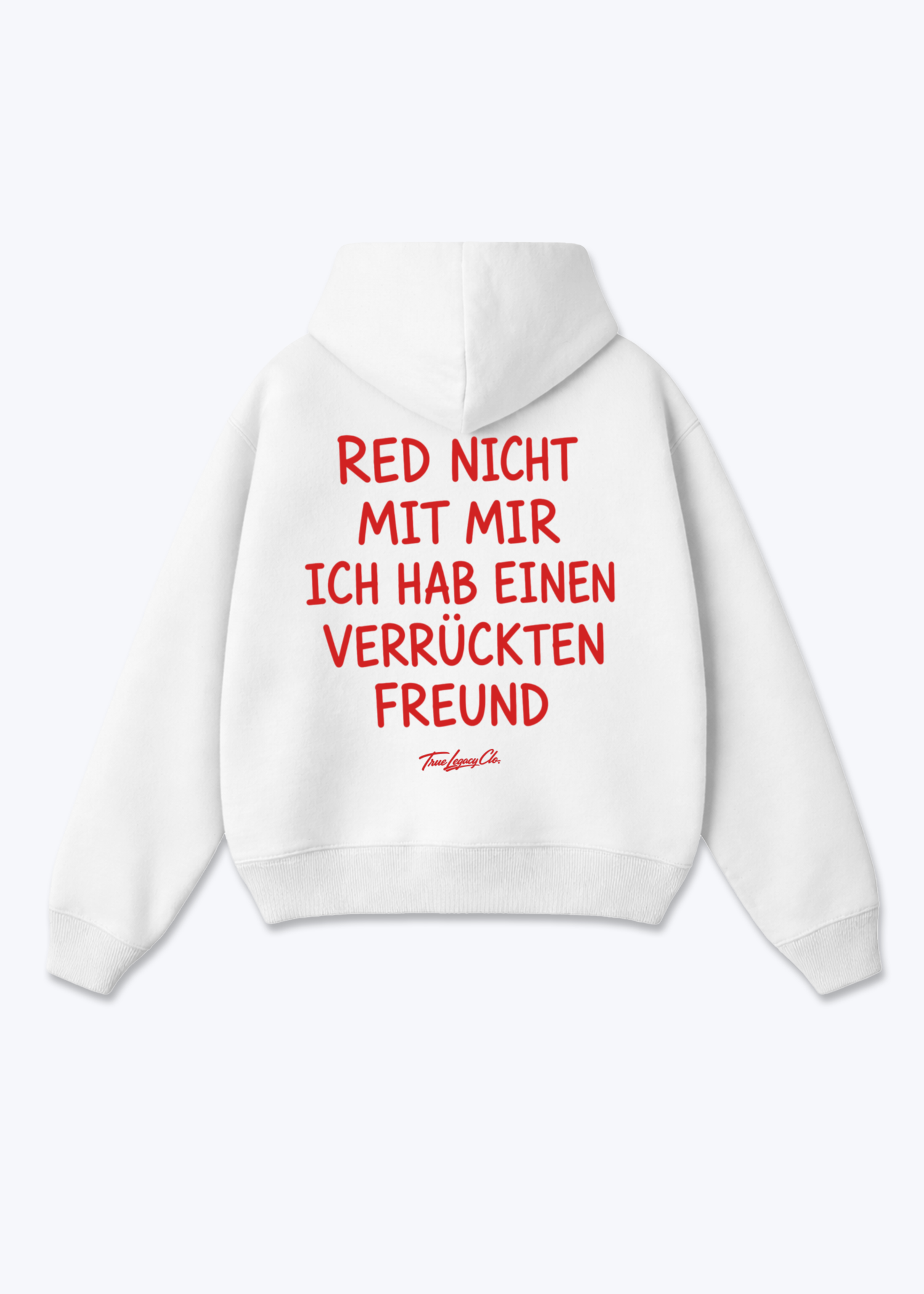VERRÜCKTER FREUND - Oversized Hoodie - White Back (Designed)